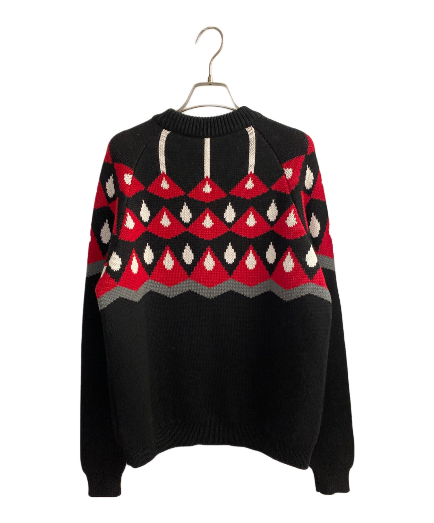 中古・古着通販】PRADA (プラダ) ジャガードニットセーター ブラック