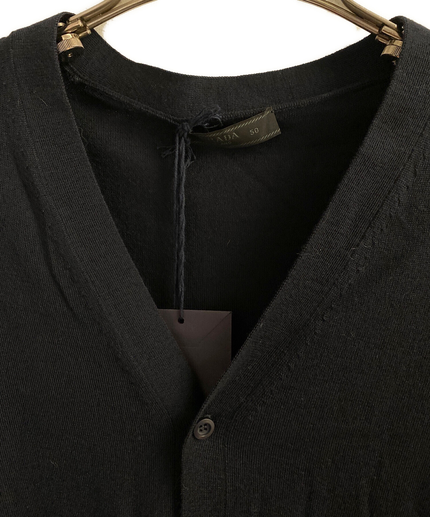 中古・古着通販】PRADA (プラダ) Vネックカーディガン ネイビー サイズ