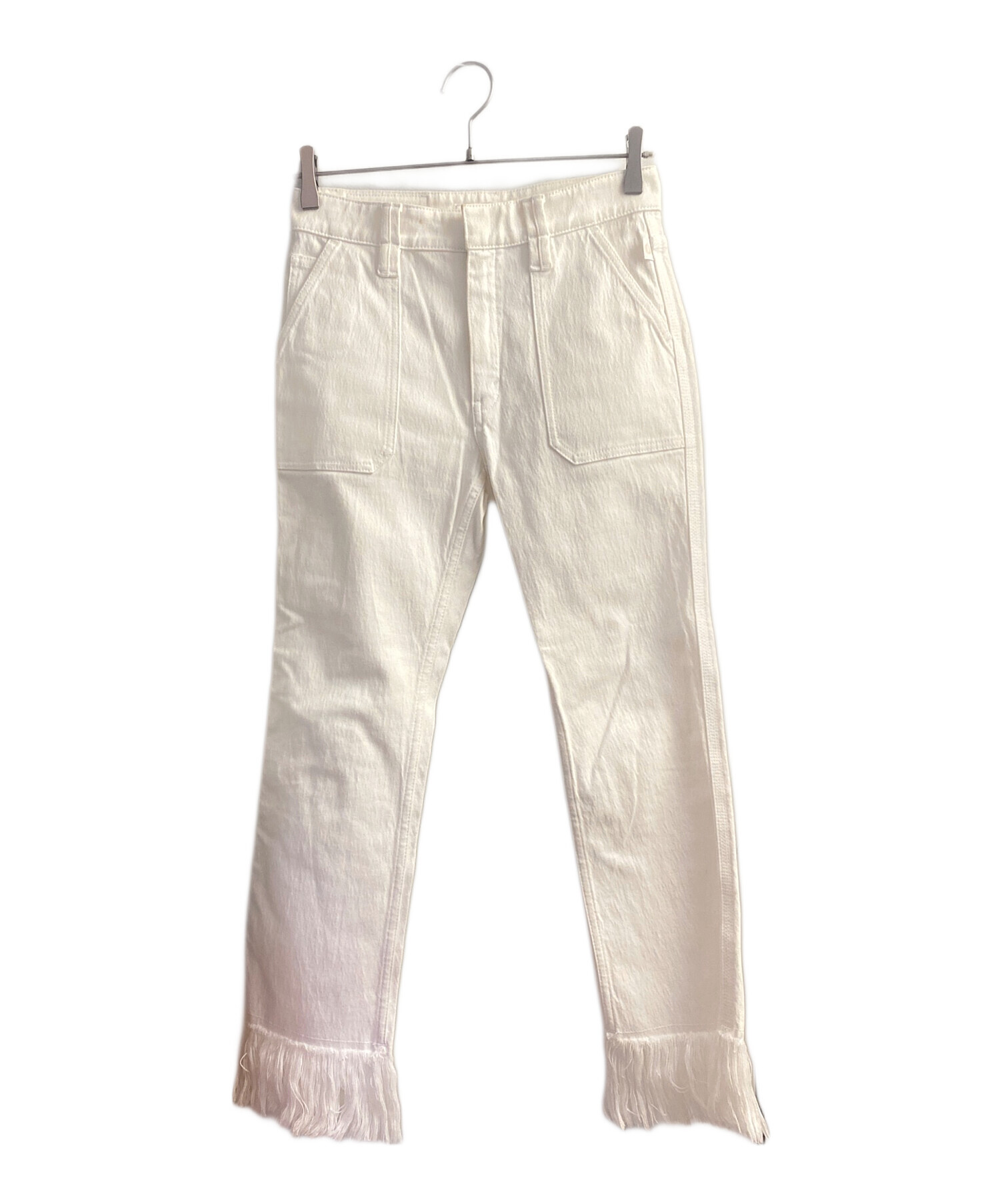 中古・古着通販】Chloe (クロエ) フリンジデニムパンツ ホワイト