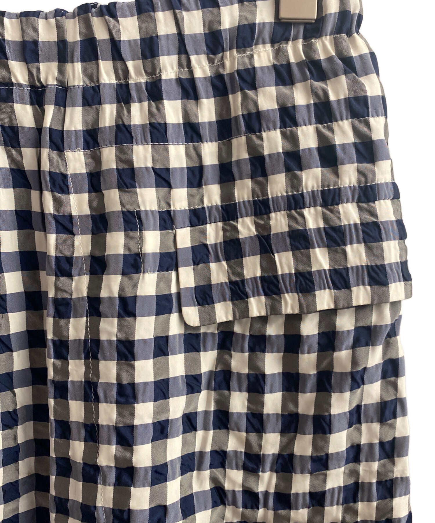 中古・古着通販】MARNI (マルニ) ギンガムチェックスカート ブルー