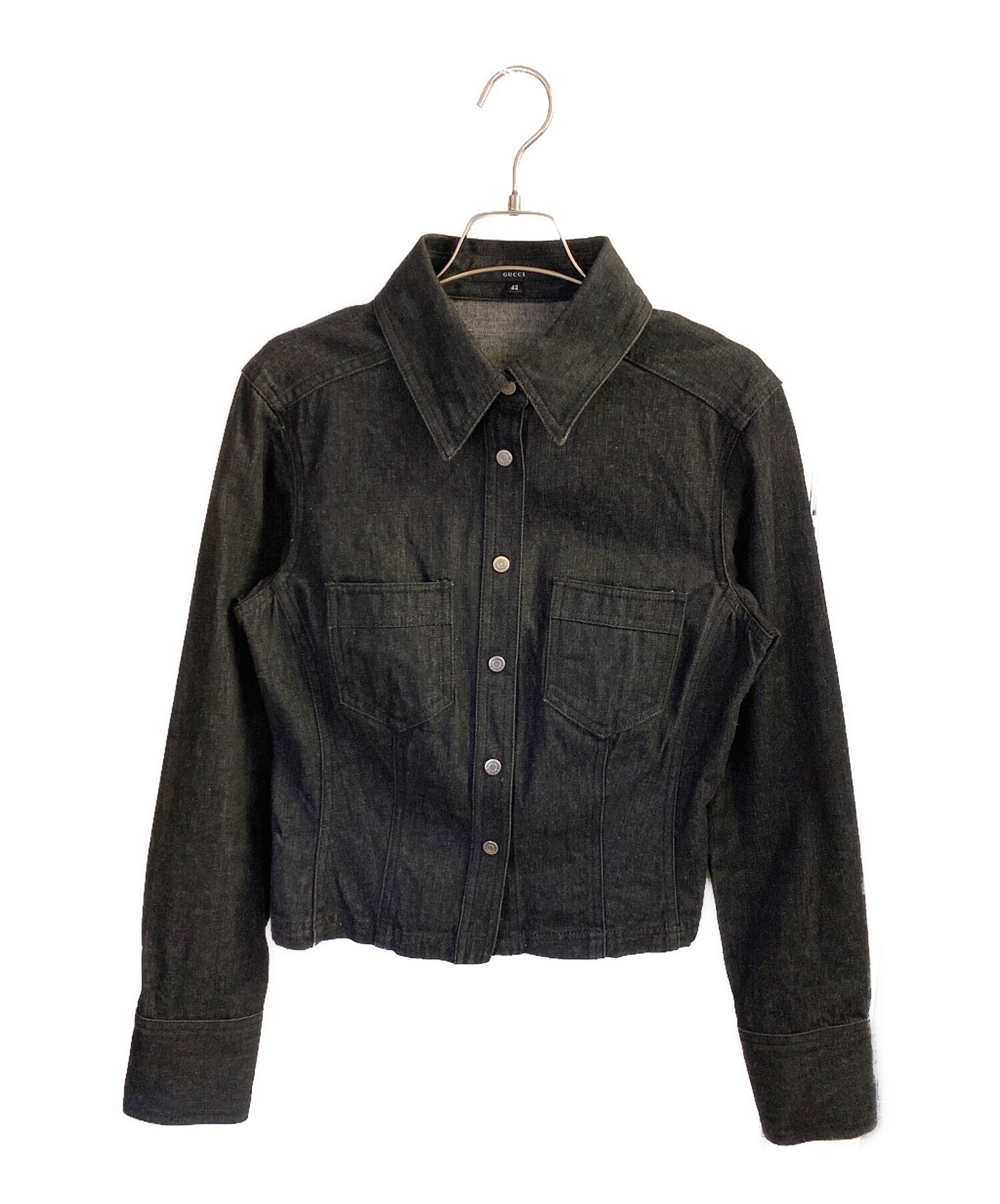 中古・古着通販】GUCCI (グッチ) デニムジャケット ブラック サイズ:42