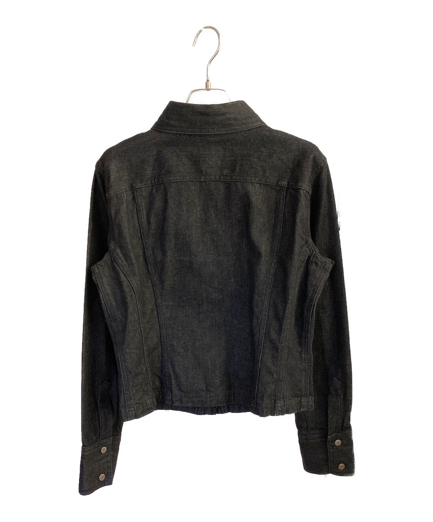 美品　グッチ デニムジャケット ブラック　コットン100%　サイズ42 中古・古着通販】GUCCI (グッチ) デニムジャケット ブラック サイズ:42