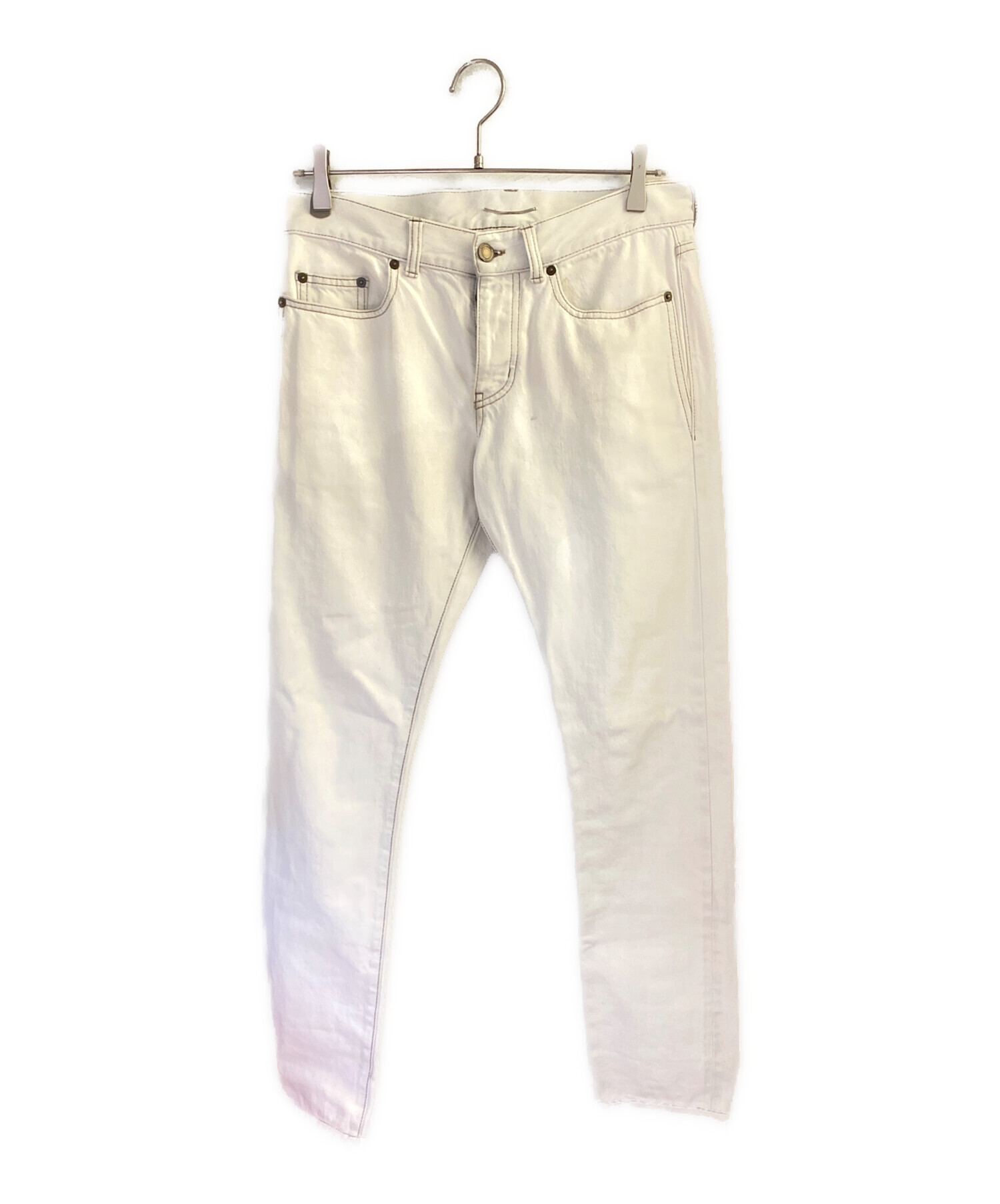 SAINT LAURENT ホワイトデニムパンツ 28インチ 中古・古着通販】Saint Laurent Paris (サンローランパリ) デニム
