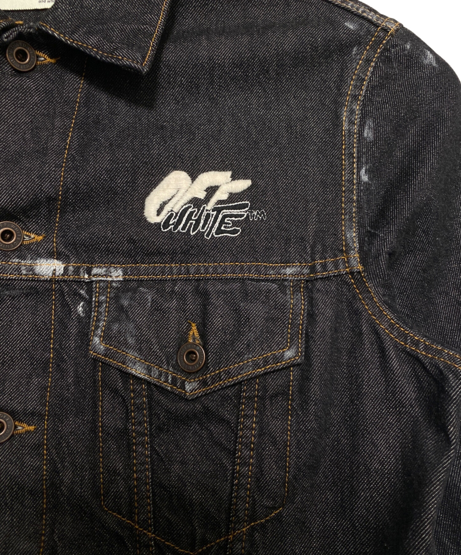 中古・古着通販】OFFWHITE (オフホワイト) デニムジャケット グレー