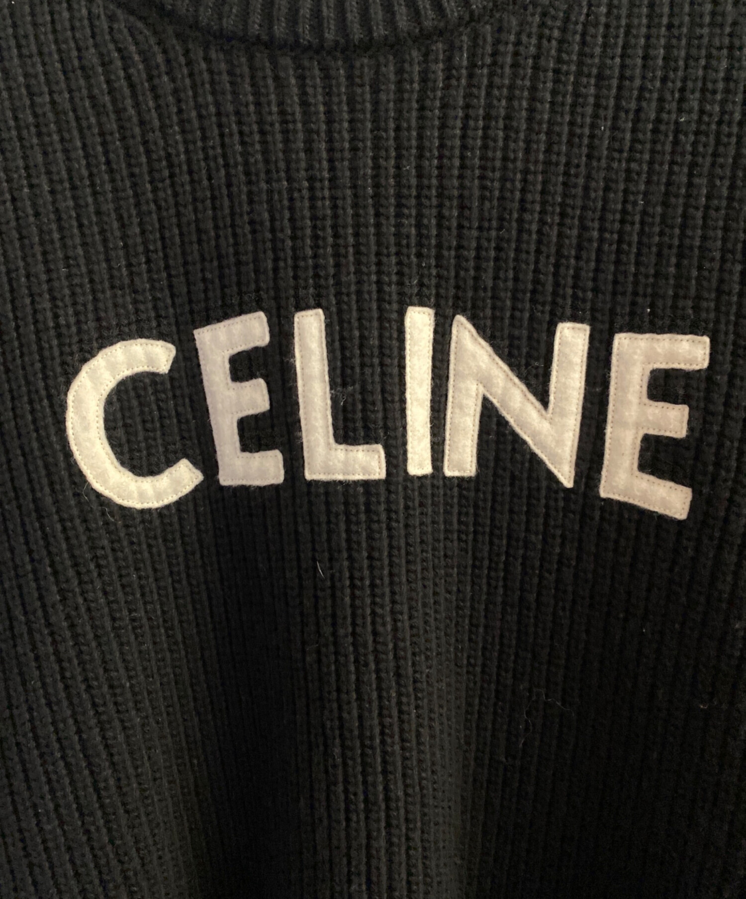 中古・古着通販】CELINE (セリーヌ) ロゴパッチオーバーサイズニット