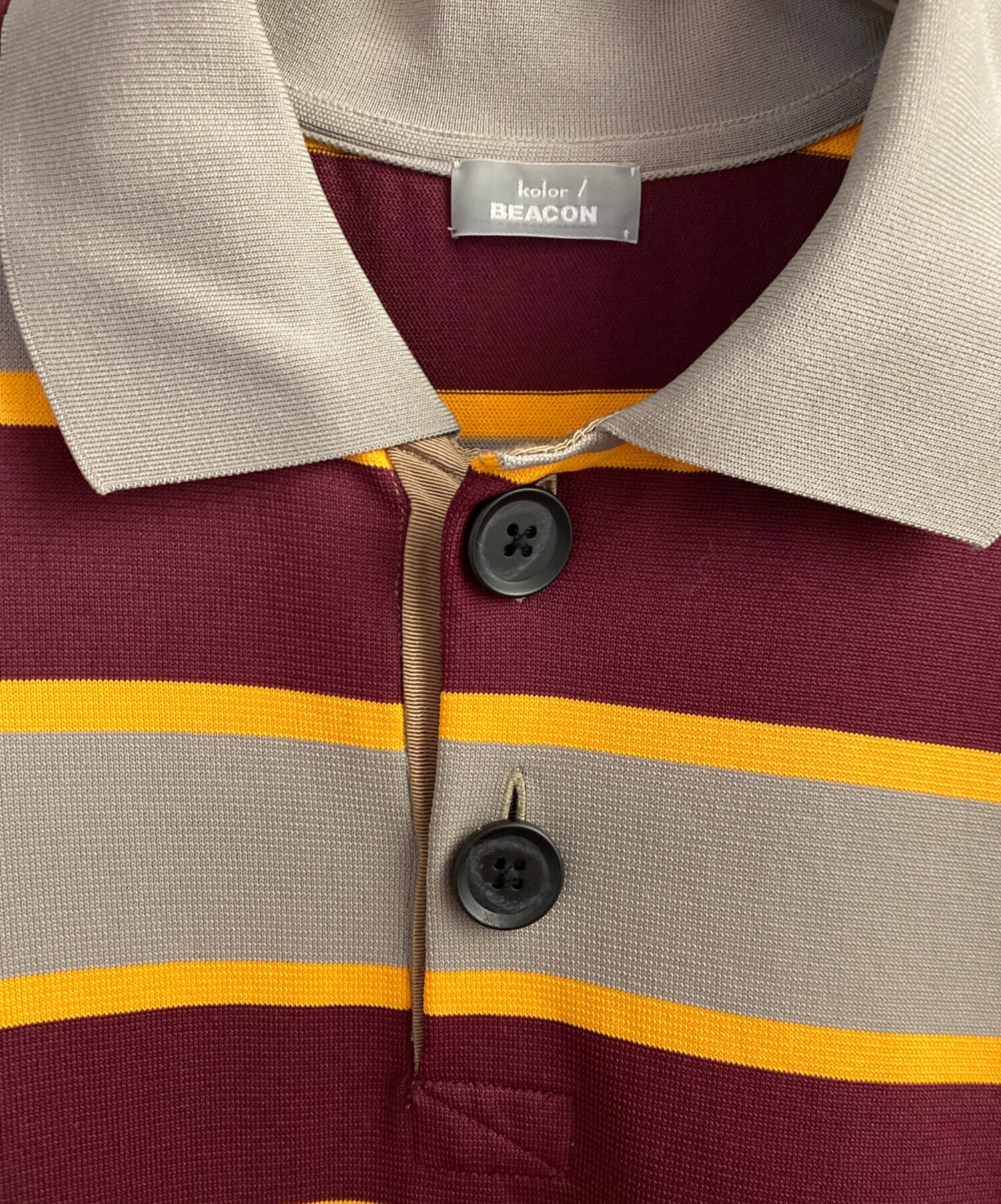 中古・古着通販】KOLOR (カラー) BEACON switching border knit polo