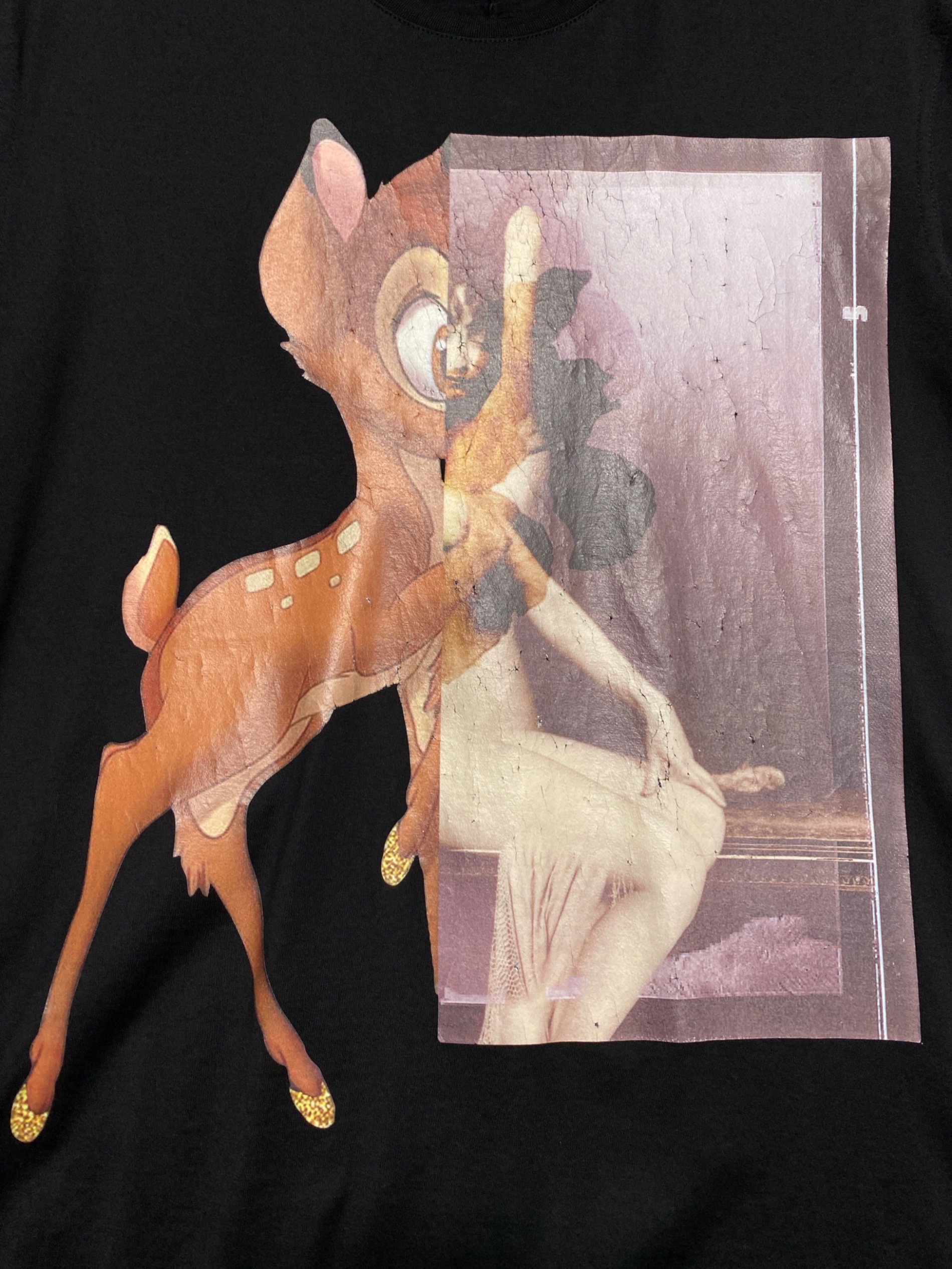 ◆GIVENCHY バンビ アニメキャラクター Tシャツ M 黒 5012 中古・古着通販】GIVENCHY (ジバンシィ) バンビTシャツ ブラック
