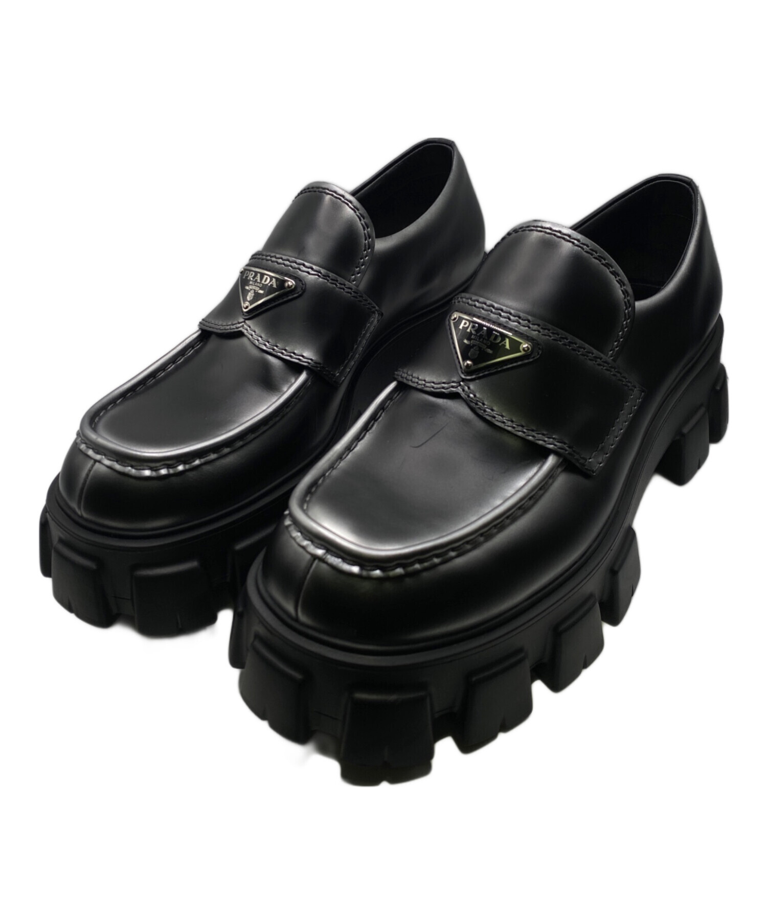 中古・古着通販】PRADA (プラダ) モノリス ブラック サイズ:7 1/2