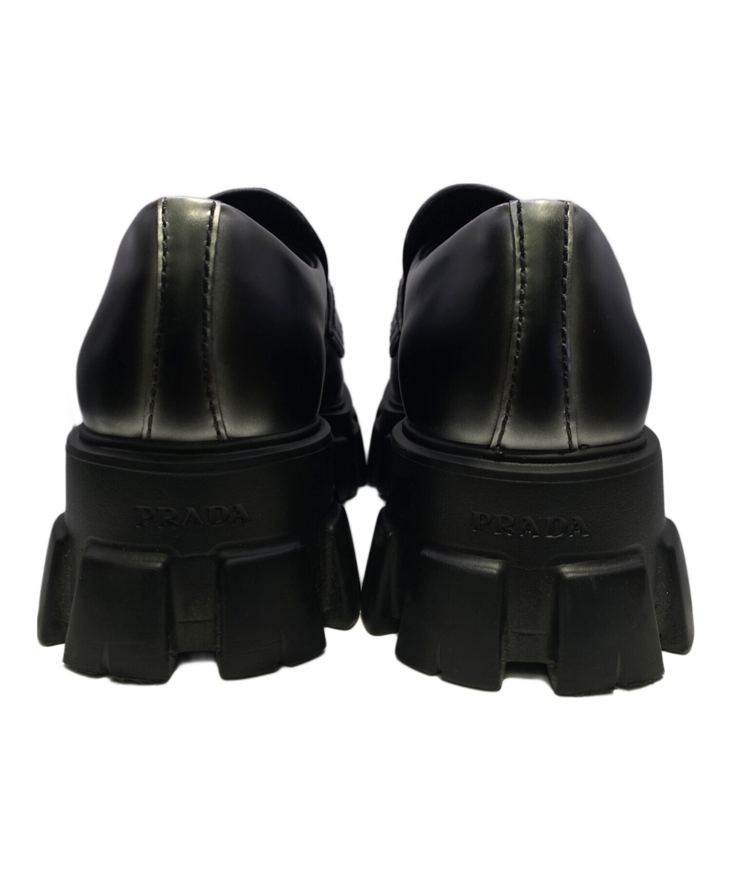 中古・古着通販】PRADA (プラダ) モノリス ブラック サイズ:7 1/2 中古・古着通販】PRADA (プラダ) モノリス ブラック サイズ:7 1/2