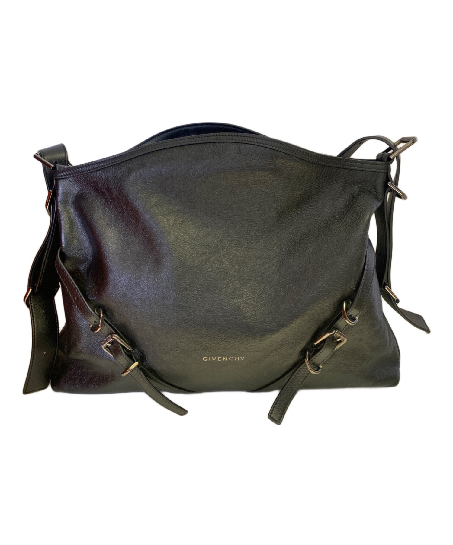 本物 ジバンシィ GIVENCHY レザー ショルダーバッグ メタリックボルドー バッグ 中古 本物 ジバンシィ GIVENCHY レザー ショルダーバッグ メタリック