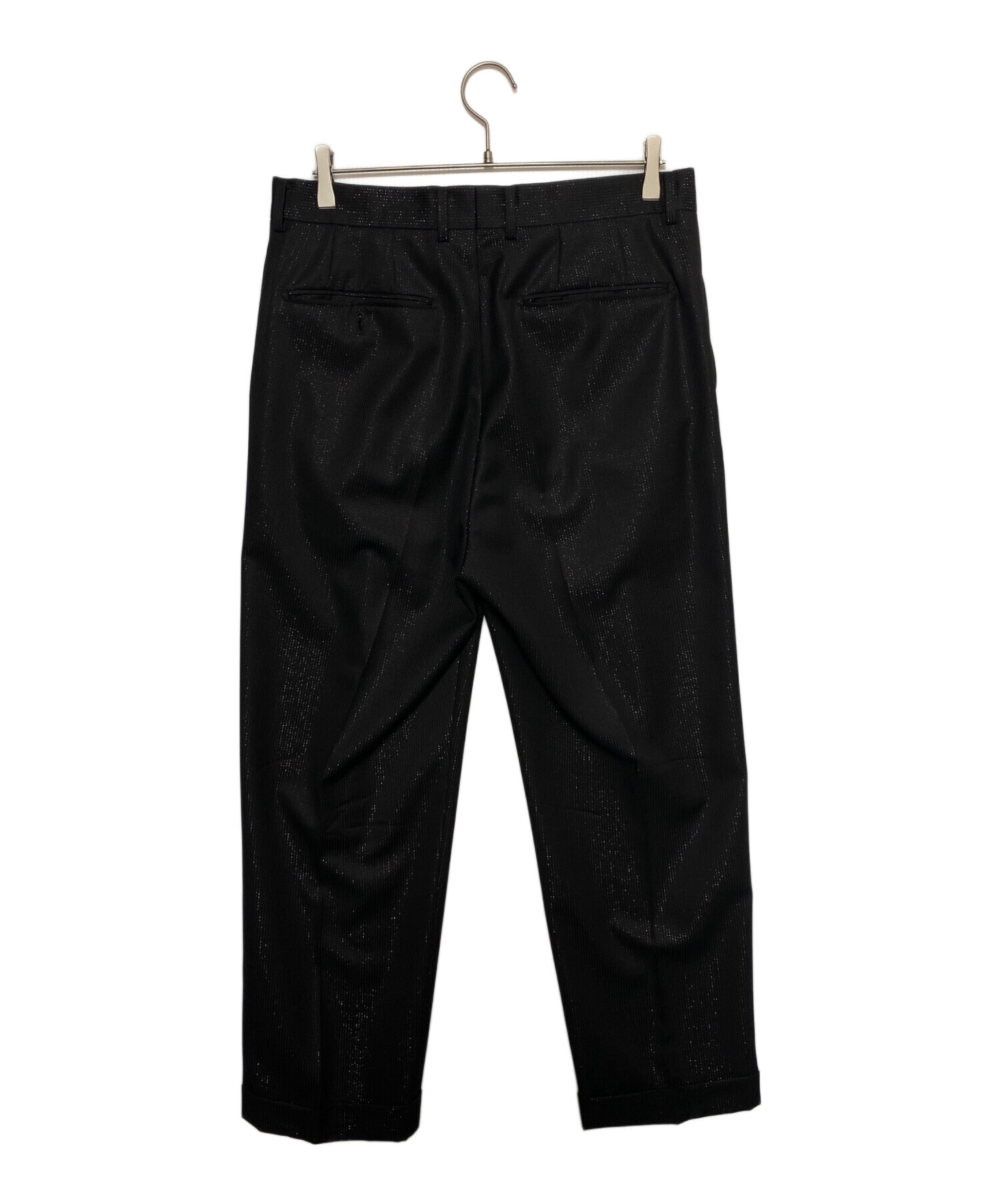 ワコマリア ラメ　スラックス　ドーメル　S 黒 中古・古着通販】WACKO MARIA (ワコマリア) DORMEUIL (ドーメル