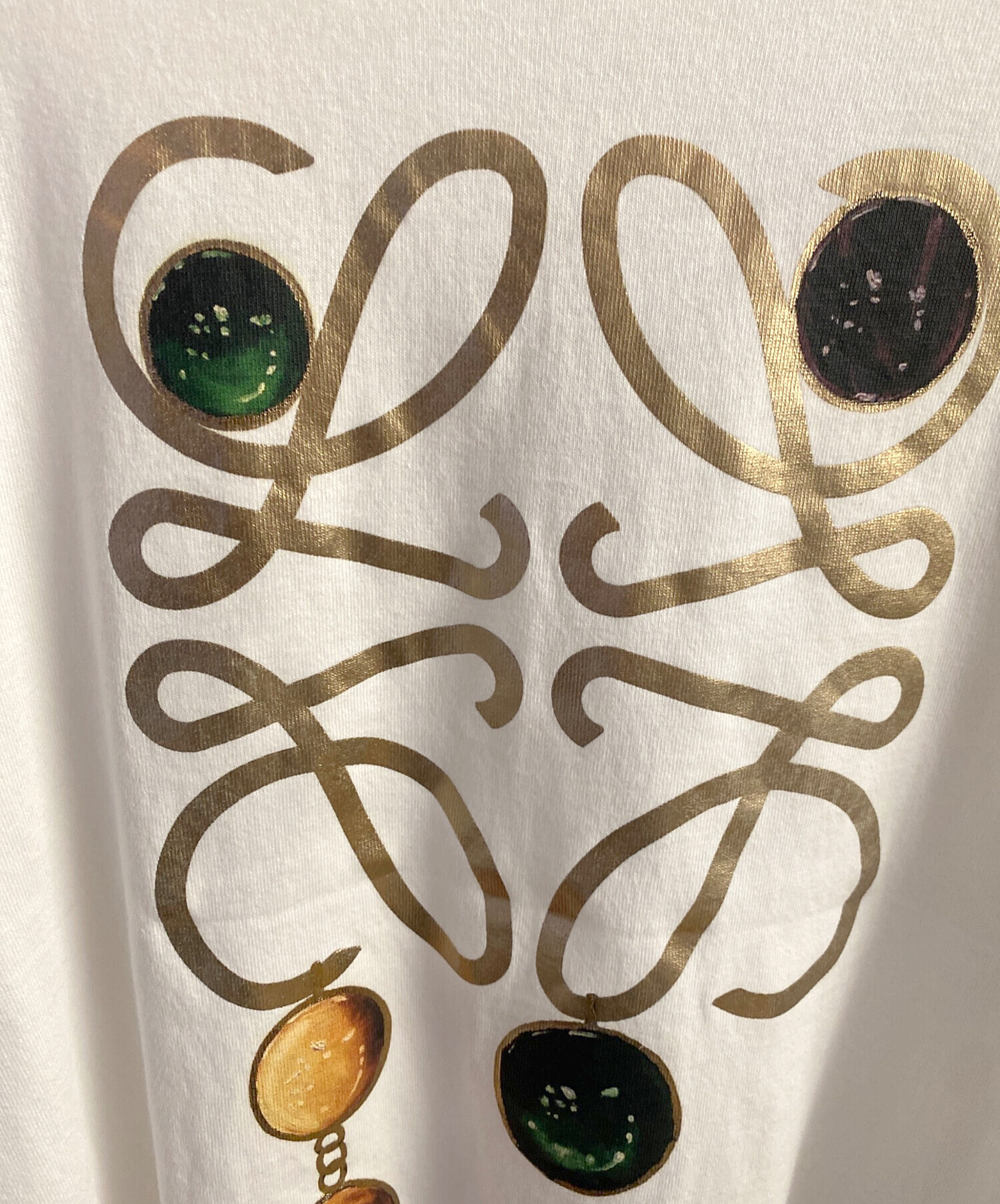 中古・古着通販】LOEWE (ロエベ) アナグラム半袖Tシャツ ホワイト 