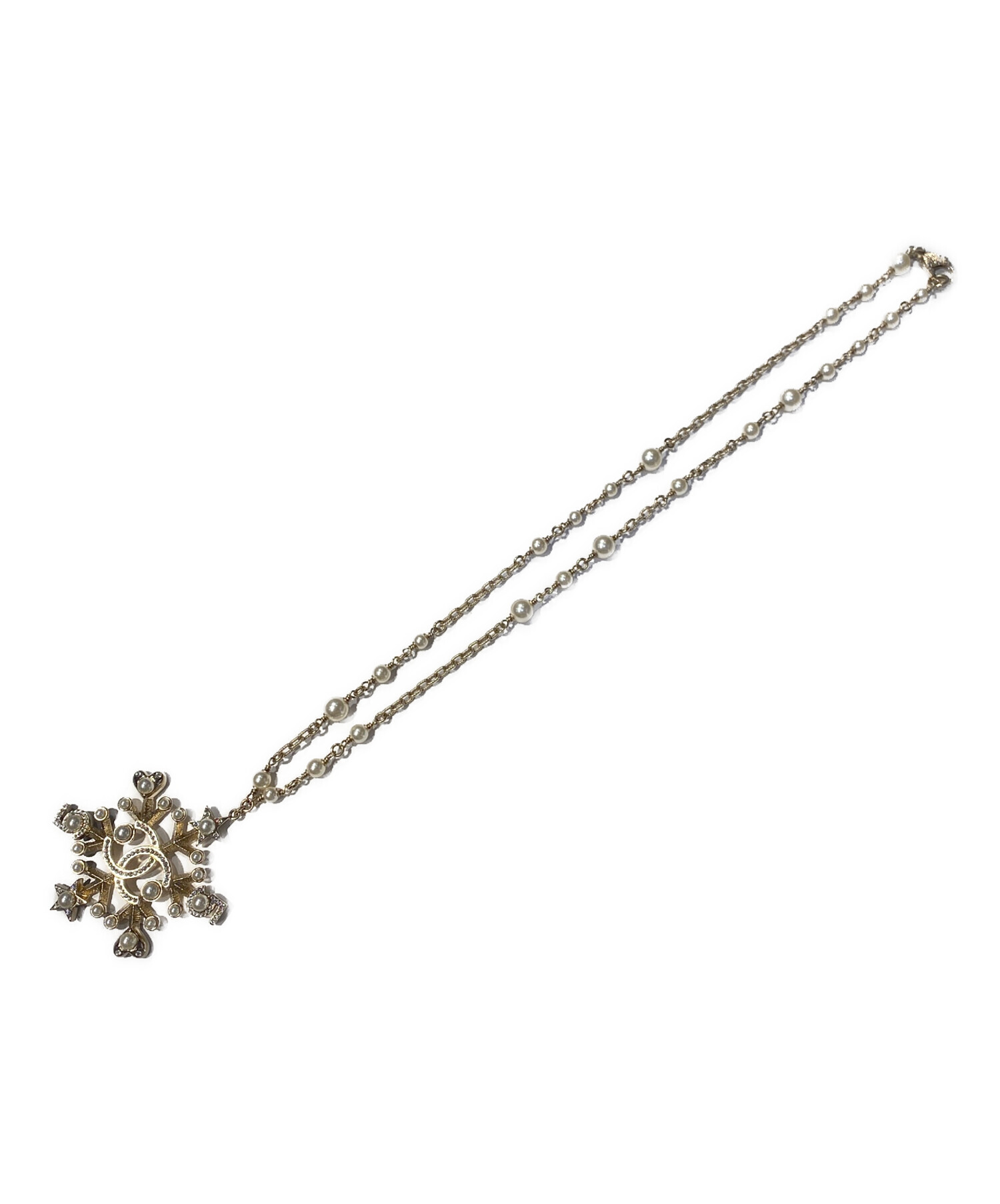 中古・古着通販】CHANEL (シャネル) パールネックレス ゴールド 