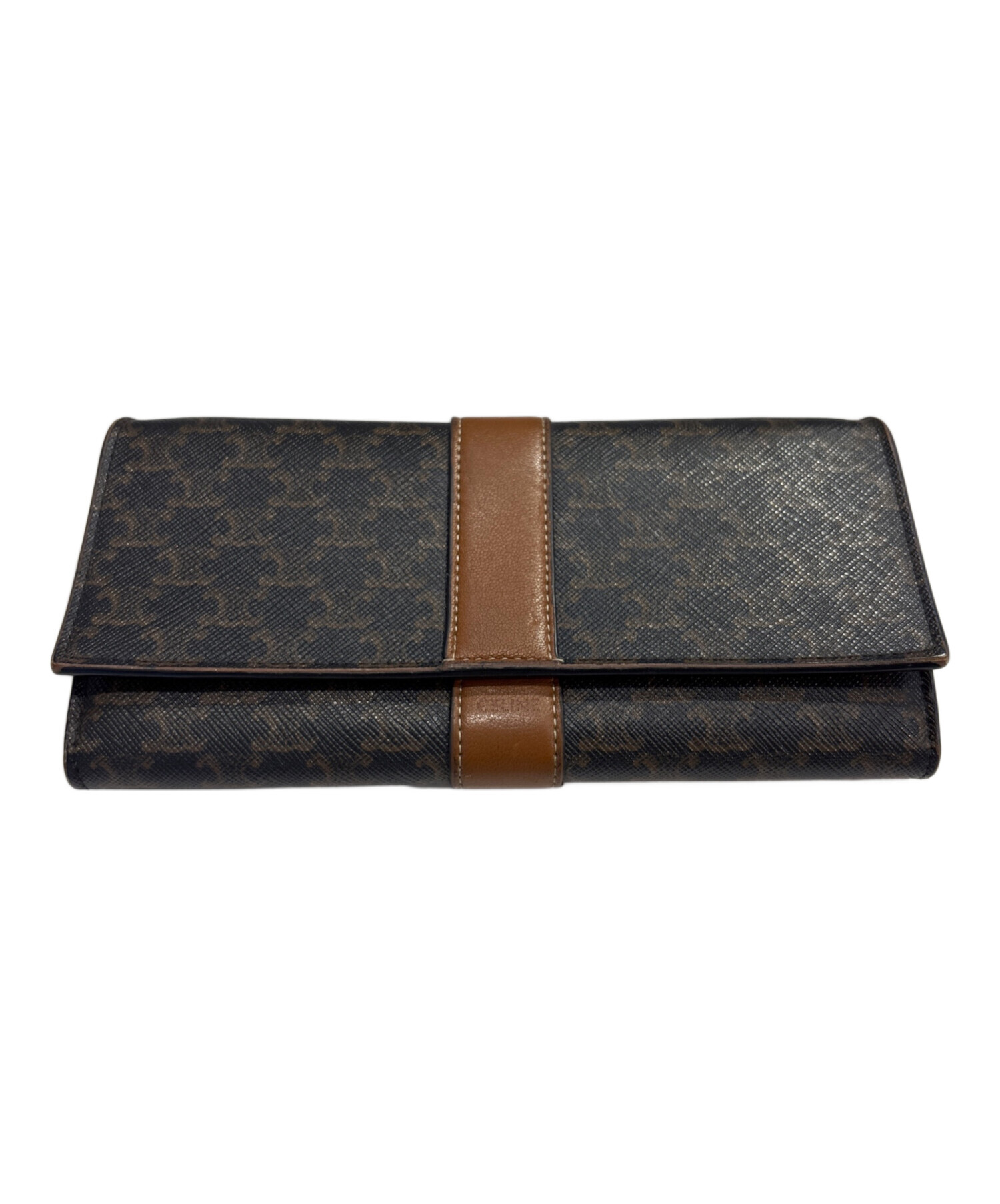 正規品　セリーヌ トリオンフ ラージ フラップウォレット 長財布 中古・古着通販】CELINE (セリーヌ) トリオンフ キャンバス ラージ