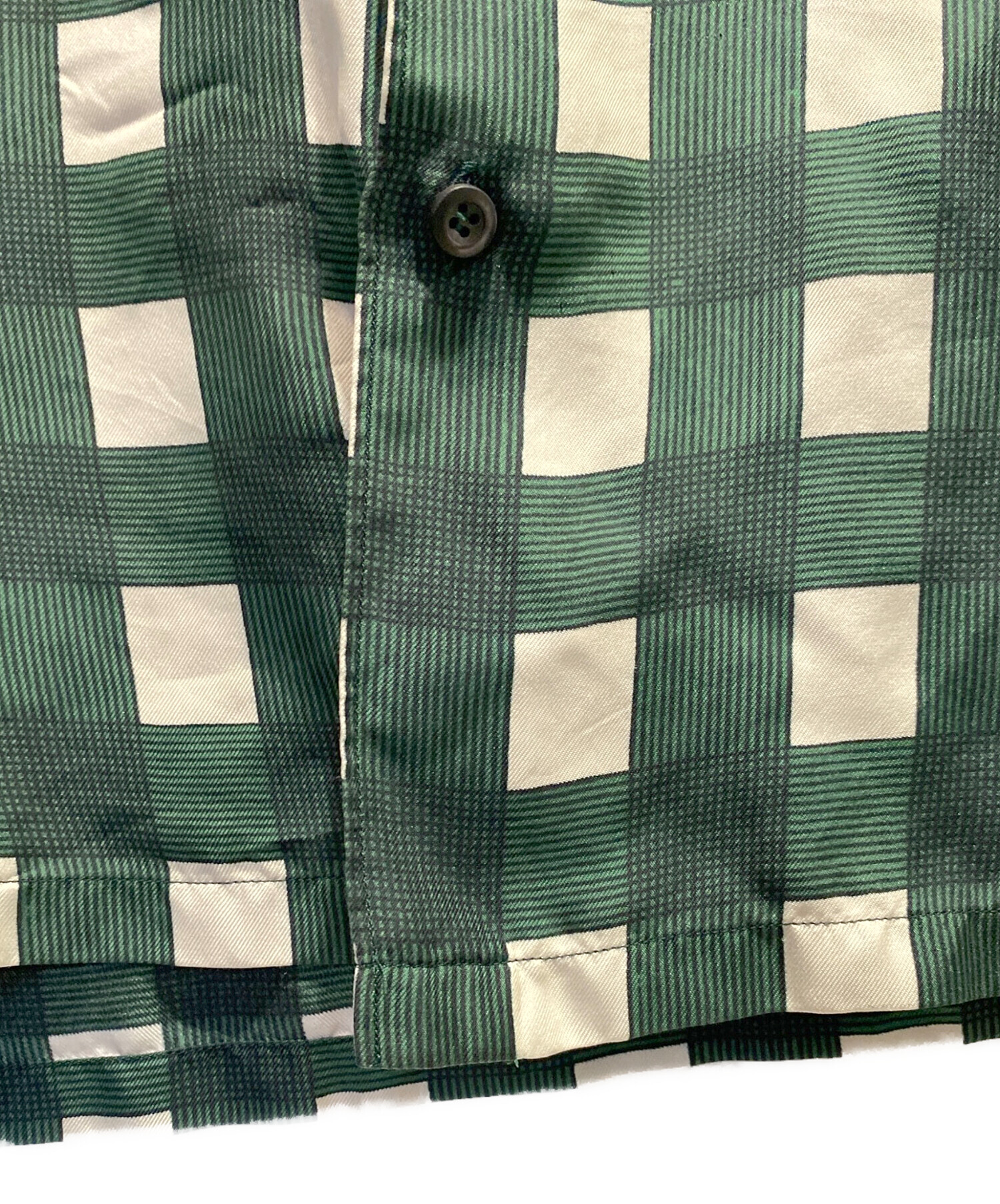 PRADA 半袖シャツ チェック柄 40 中古・古着通販】PRADA (プラダ) チェックシャツ グリーン×ホワイト