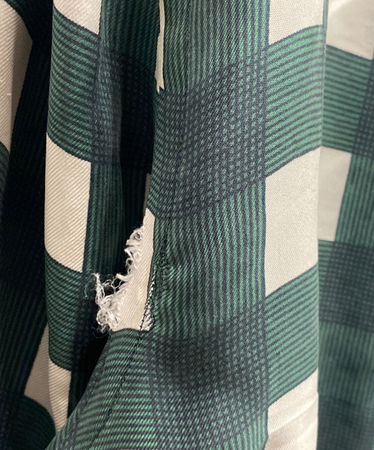 中古・古着通販】PRADA (プラダ) チェックシャツ グリーン×ホワイト