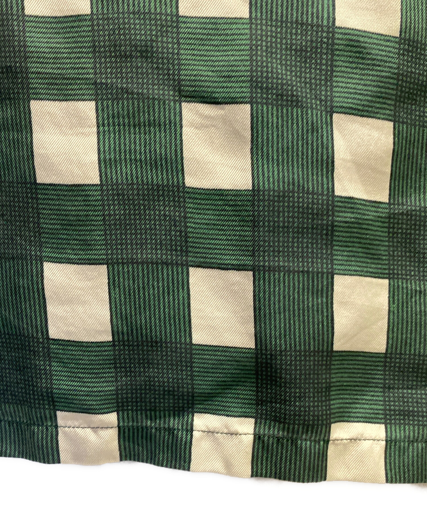中古・古着通販】PRADA (プラダ) チェックシャツ グリーン×ホワイト