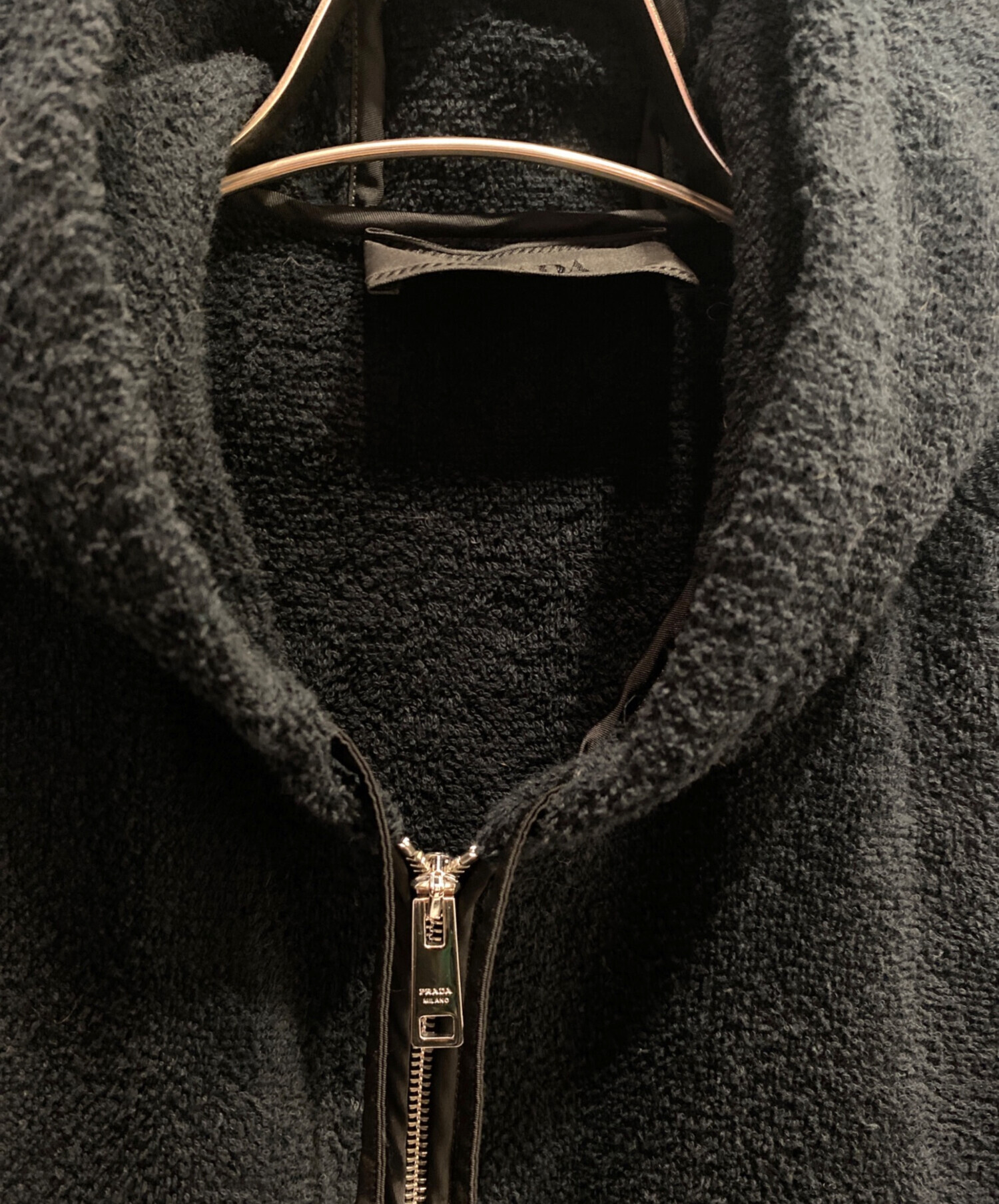 中古・古着通販】PRADA (プラダ) ジップアップパーカー ブラック