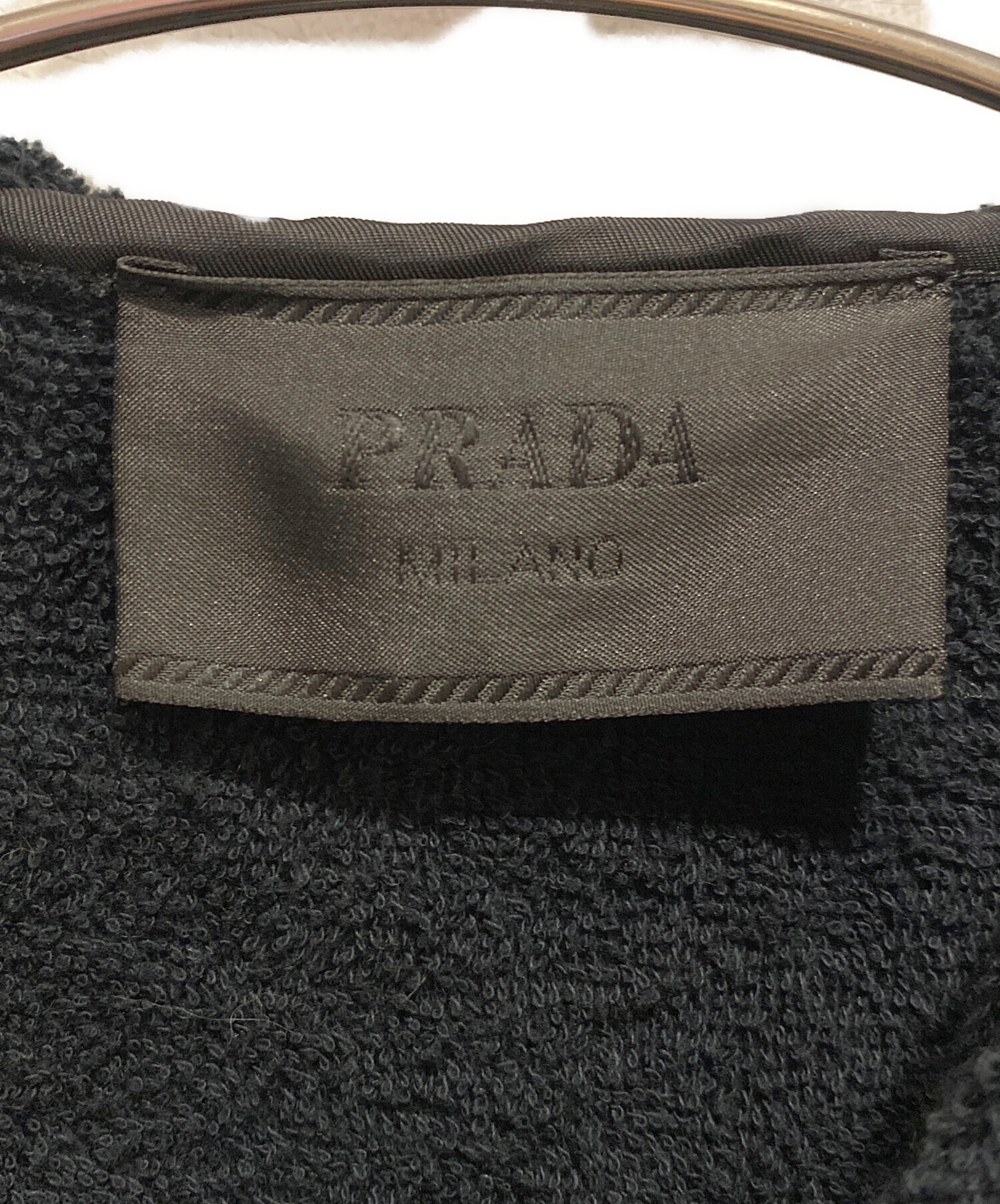 中古・古着通販】PRADA (プラダ) ジップアップパーカー ブラック