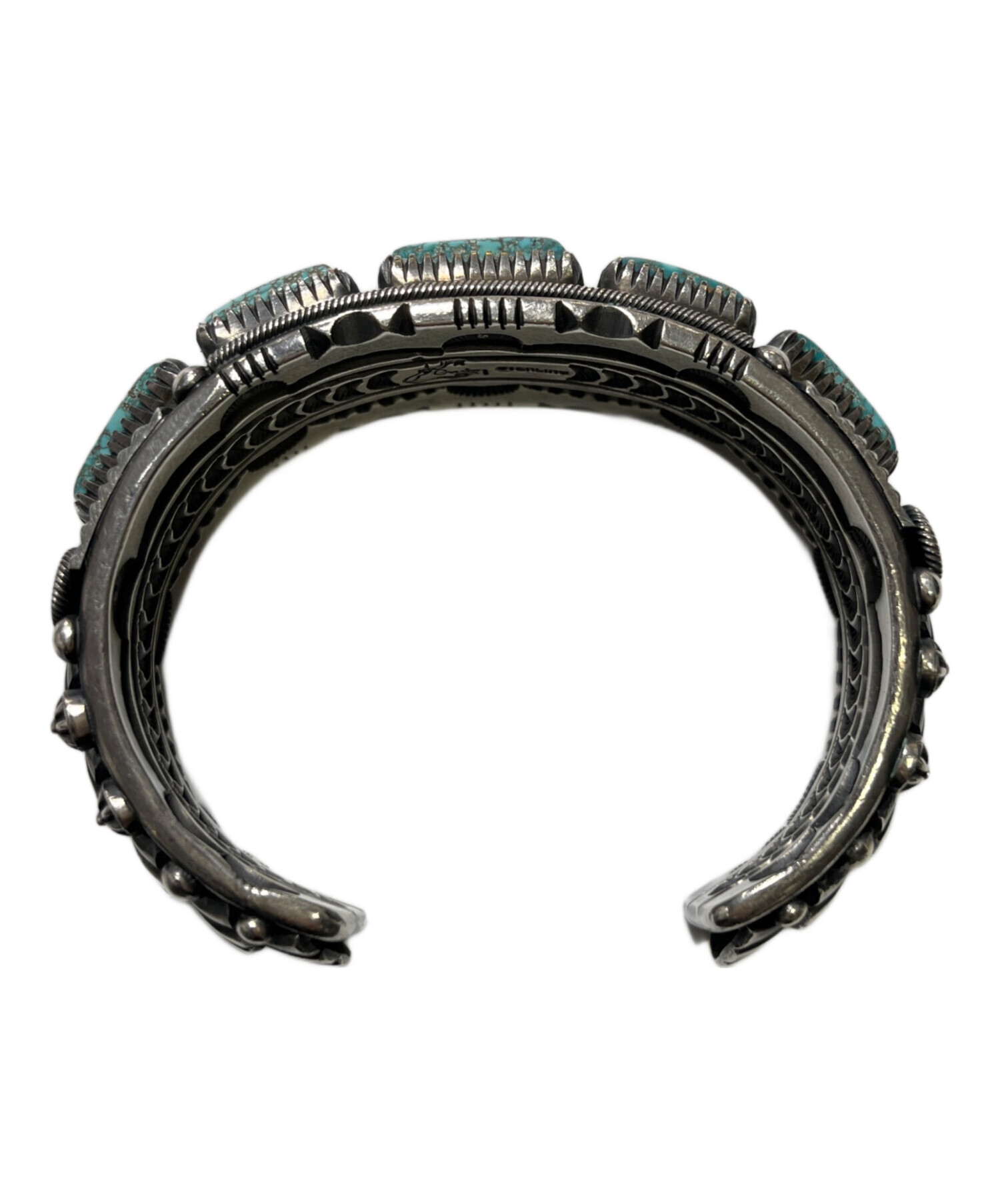 【極上ターコイズ】ナバホ族Delbert Vandever バングル 925 中古・古着通販】NAVAJO (ナバホ) Delbert Gordon ターコイズバングル