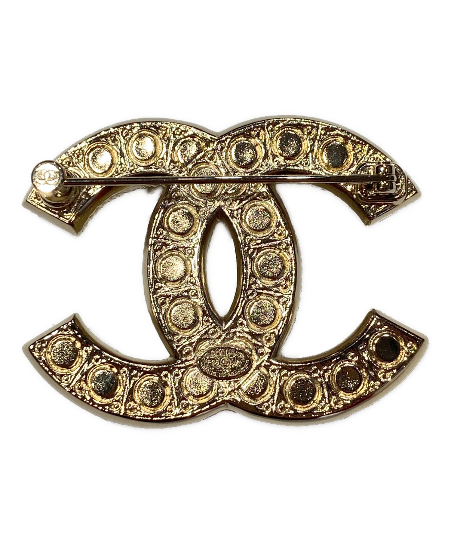 定価【￥129,800】シャネル ココマーク ラウンド ブローチ 中古・古着通販】CHANEL (シャネル) ココマーク ラインストーン