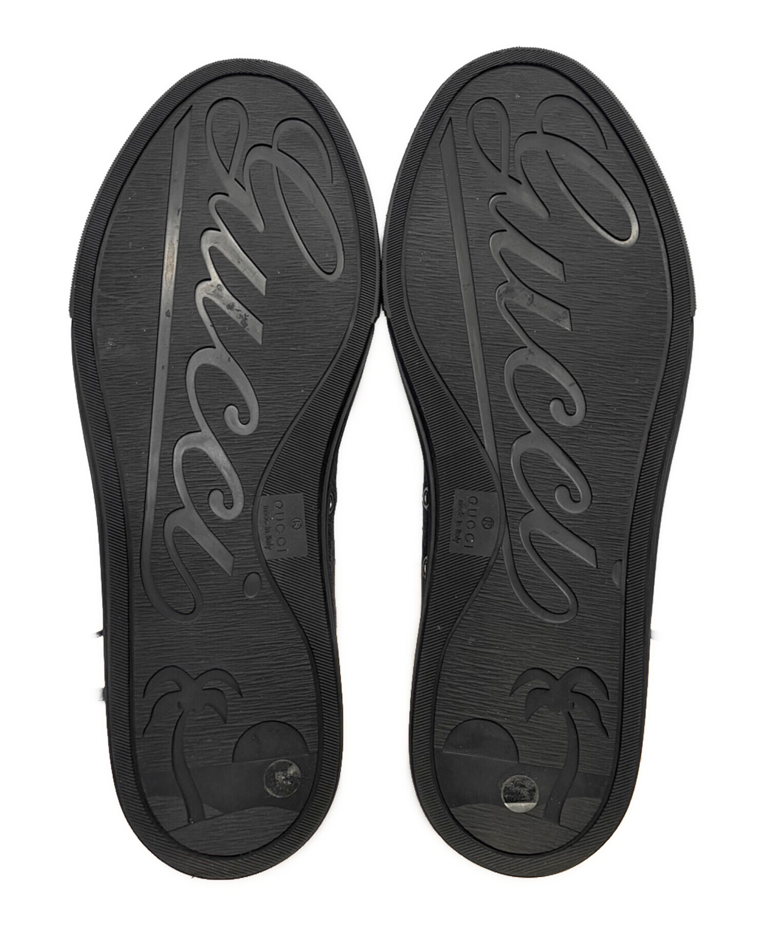 GUCCI GGキャンバス スニーカー ブラック 中古・古着通販】GUCCI (グッチ) GGキャンバス レザー レースアップ