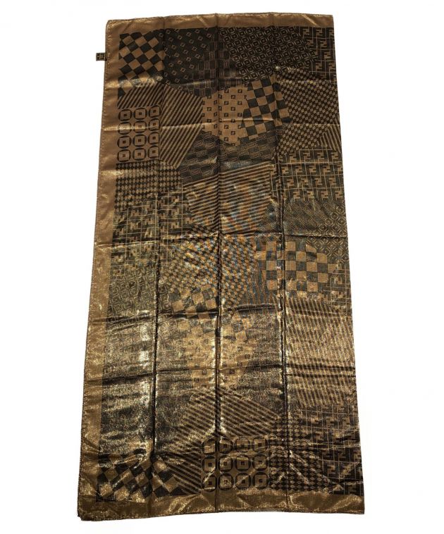 中古・古着通販】FENDI (フェンディ) 大判ストール ゴールド×ブラック