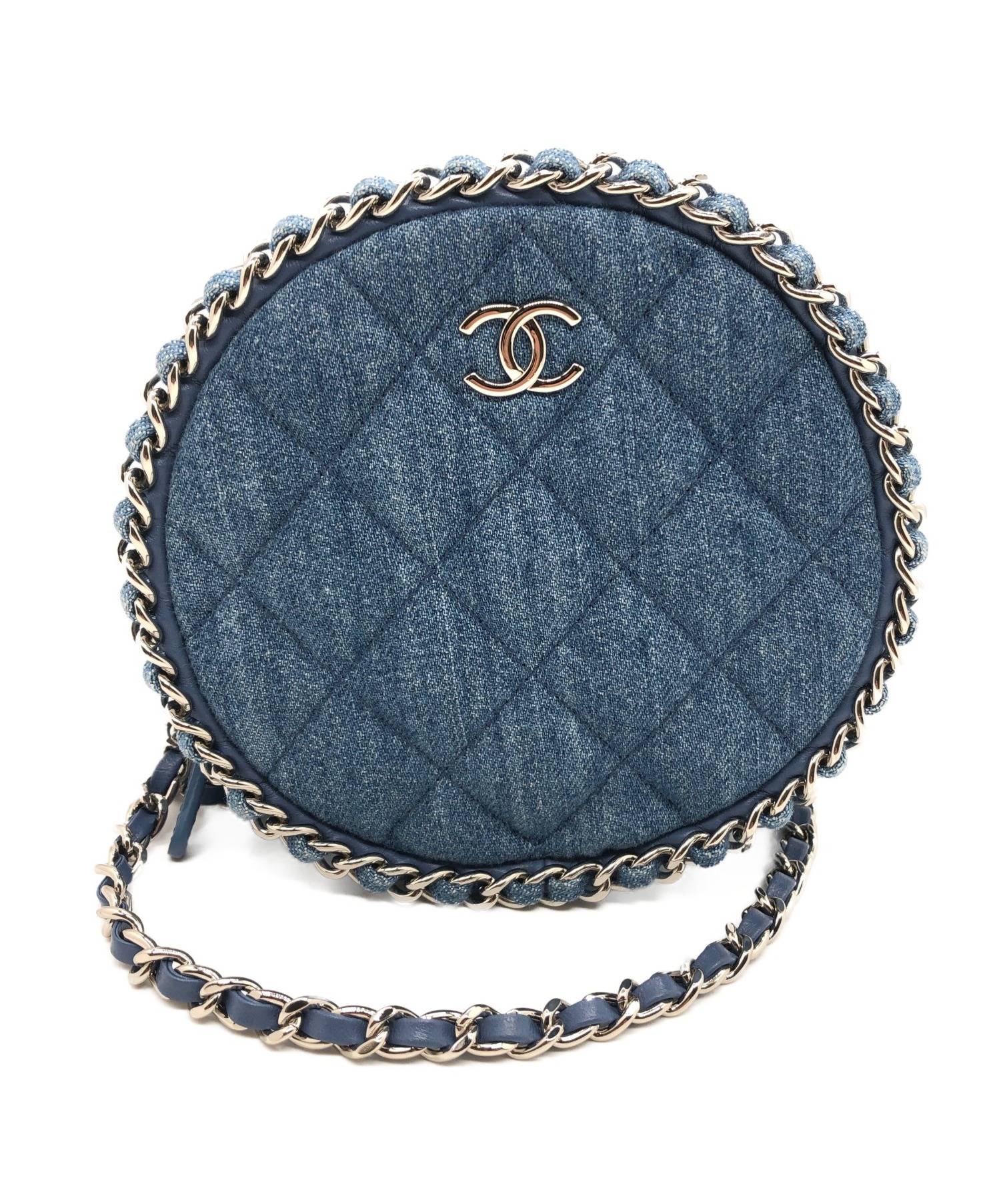 中古・古着通販】CHANEL (シャネル) デニムチェーンショルダーポーチ 