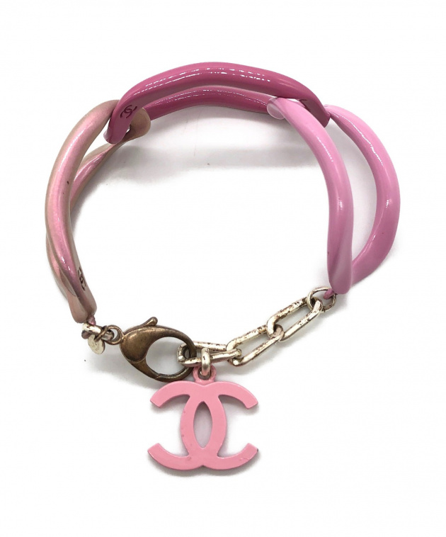 CHANEL ピンク　バングル 中古・古着通販】CHANEL (シャネル) チェーンブレスレット ピンク