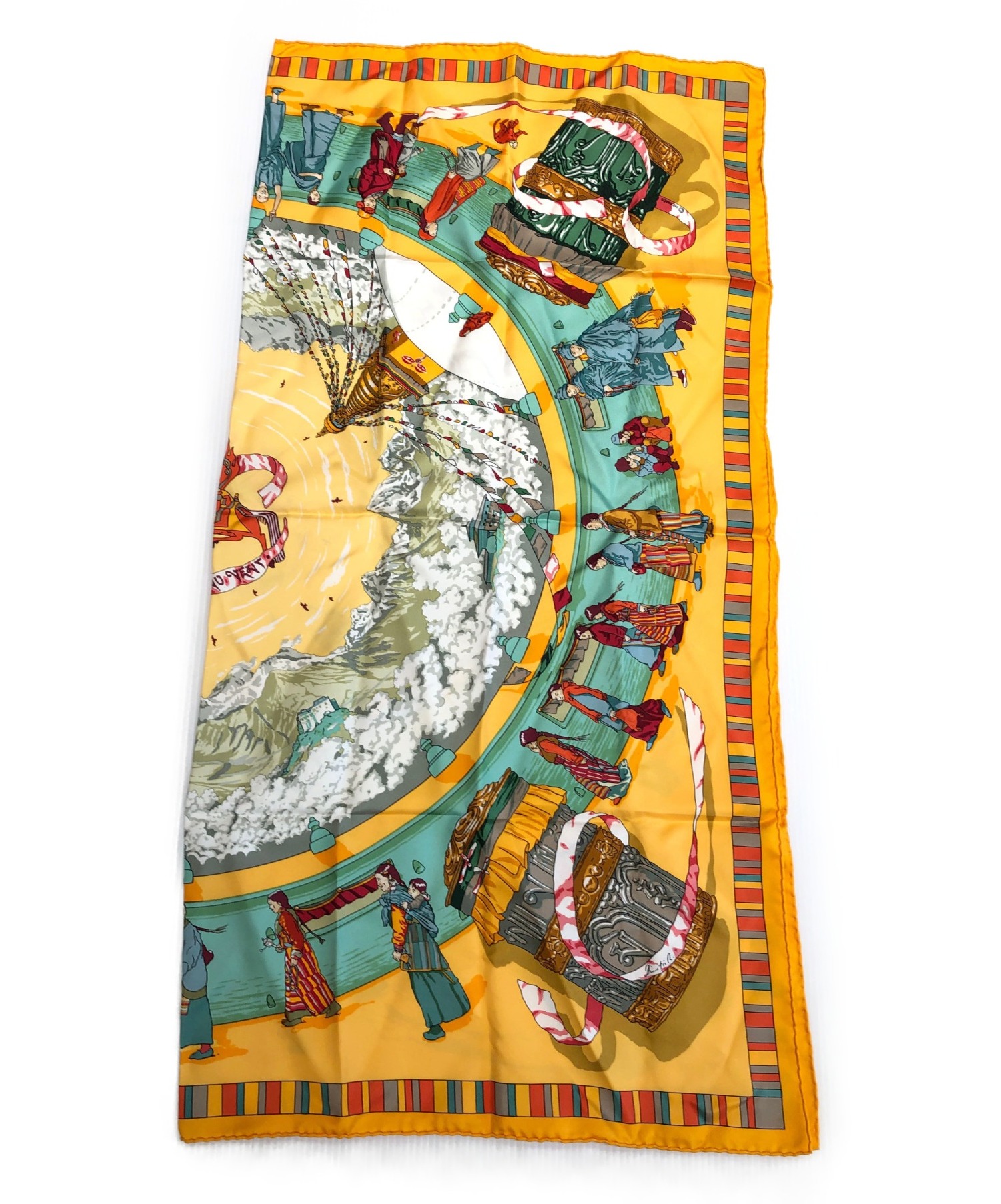 中古・古着通販】HERMES (エルメス) カレ90 イエロー サイズ:90  