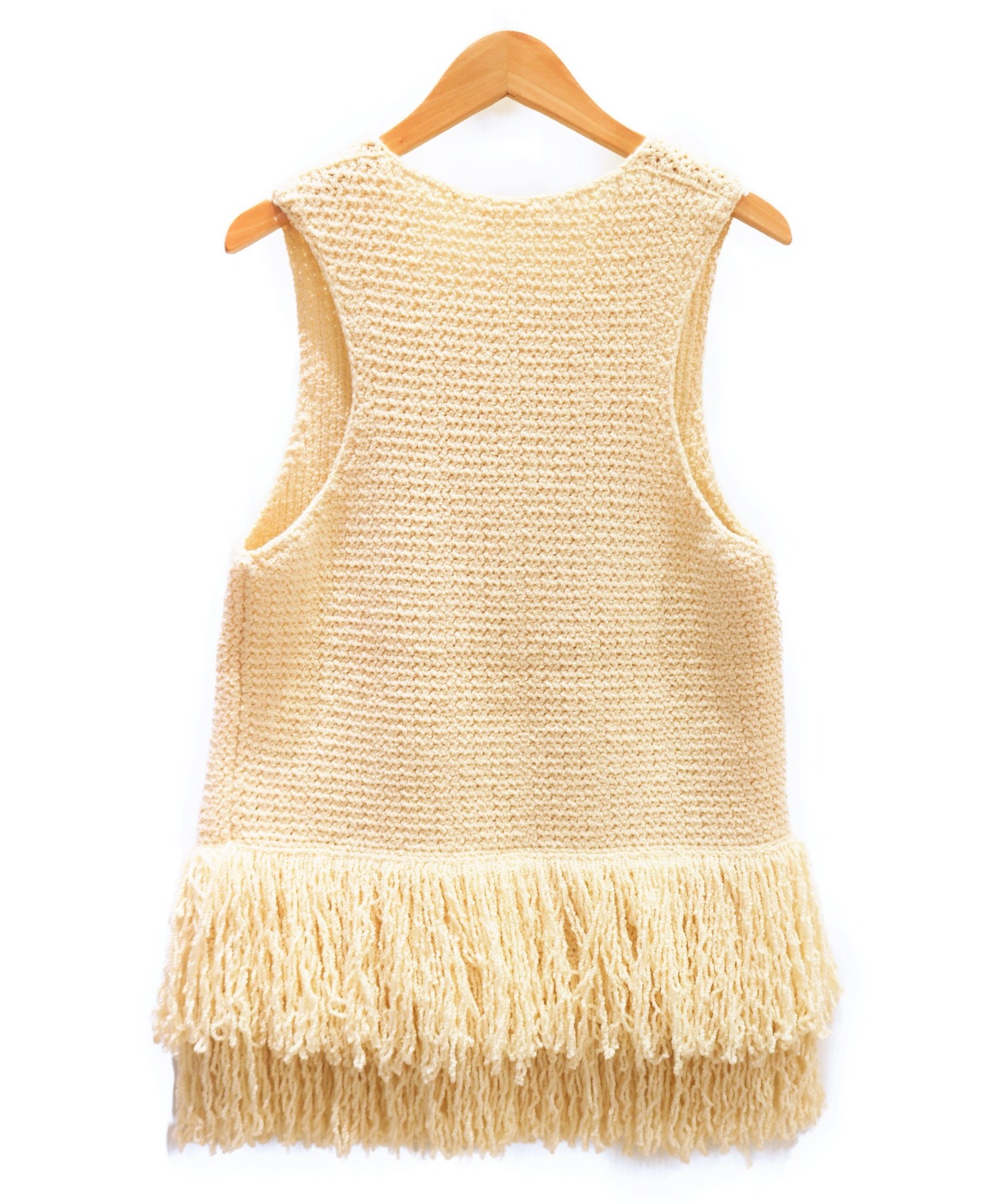 中古・古着通販】CELINE (セリーヌ) フリンジノースリーブニット