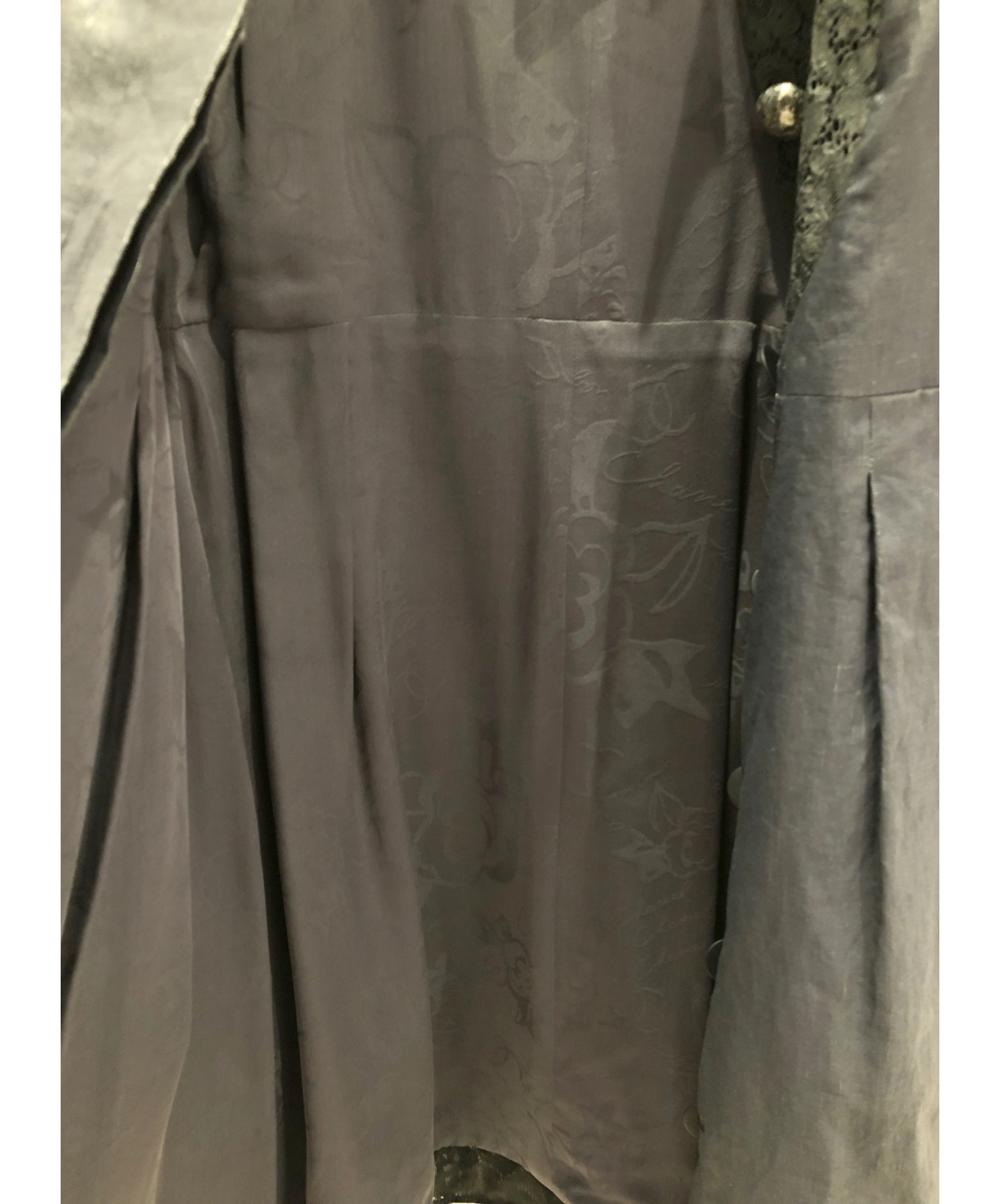 中古・古着通販】CHANEL (シャネル) シャツワンピース ブラック サイズ