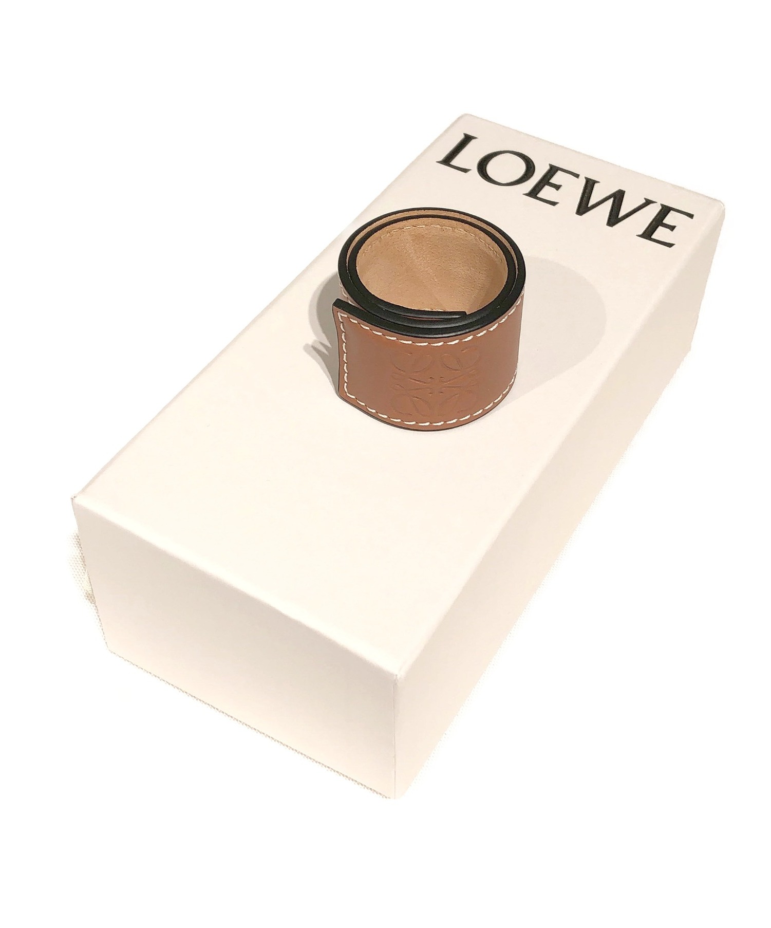 未使用 LOEWE スラップブレスレット ブラウン LOEWE（ロエベ） Jewe Small Slap Bracelet アナグラム スラップ