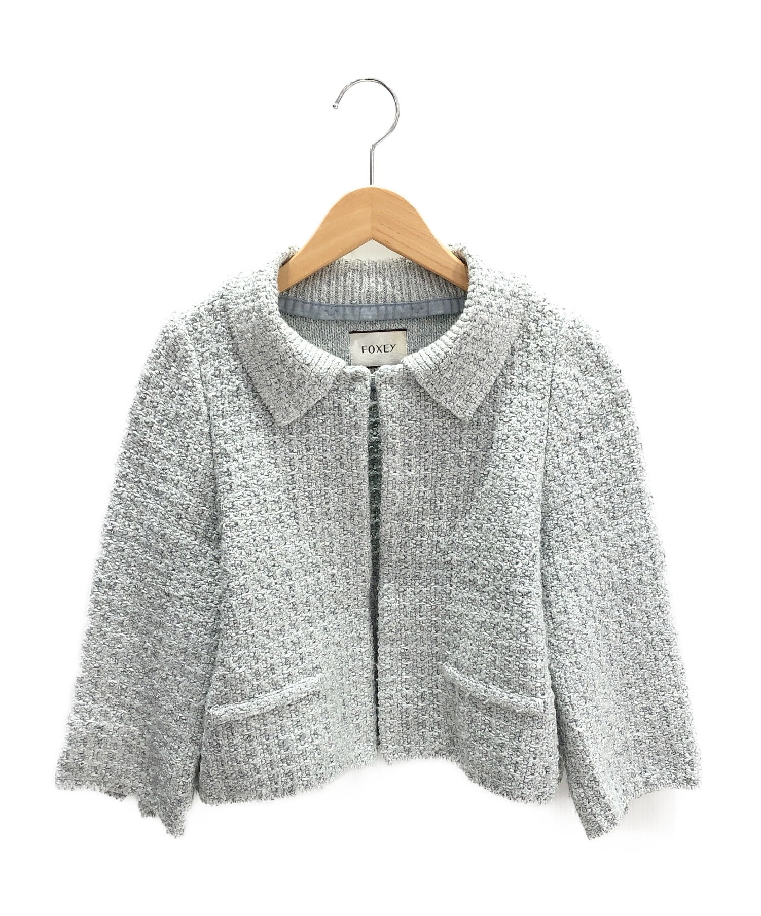 中古・古着通販】FOXEY (フォクシー) ツイードジャケット ミント