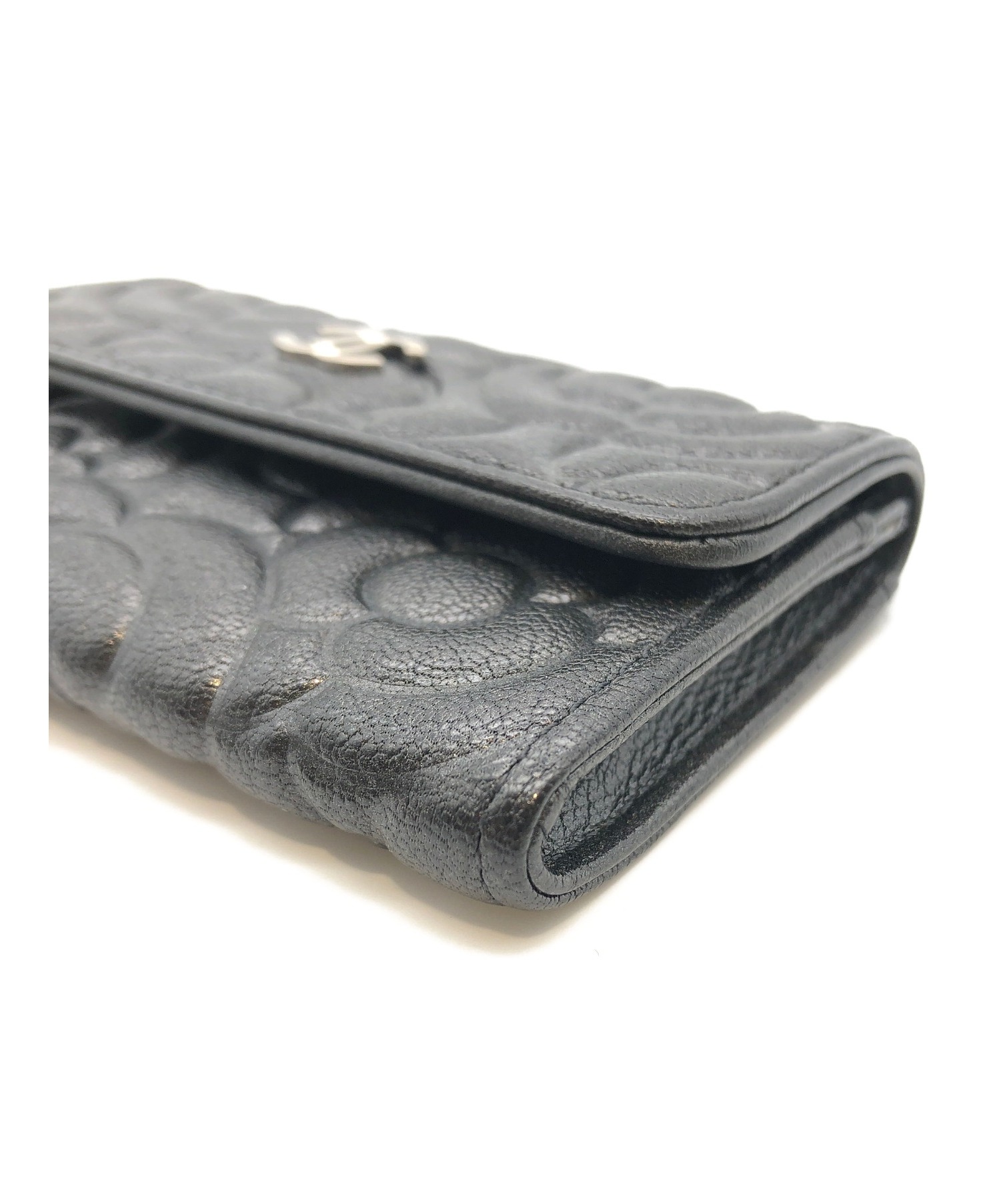 中古・古着通販】CHANEL (シャネル) カメリアカードケース ブラック