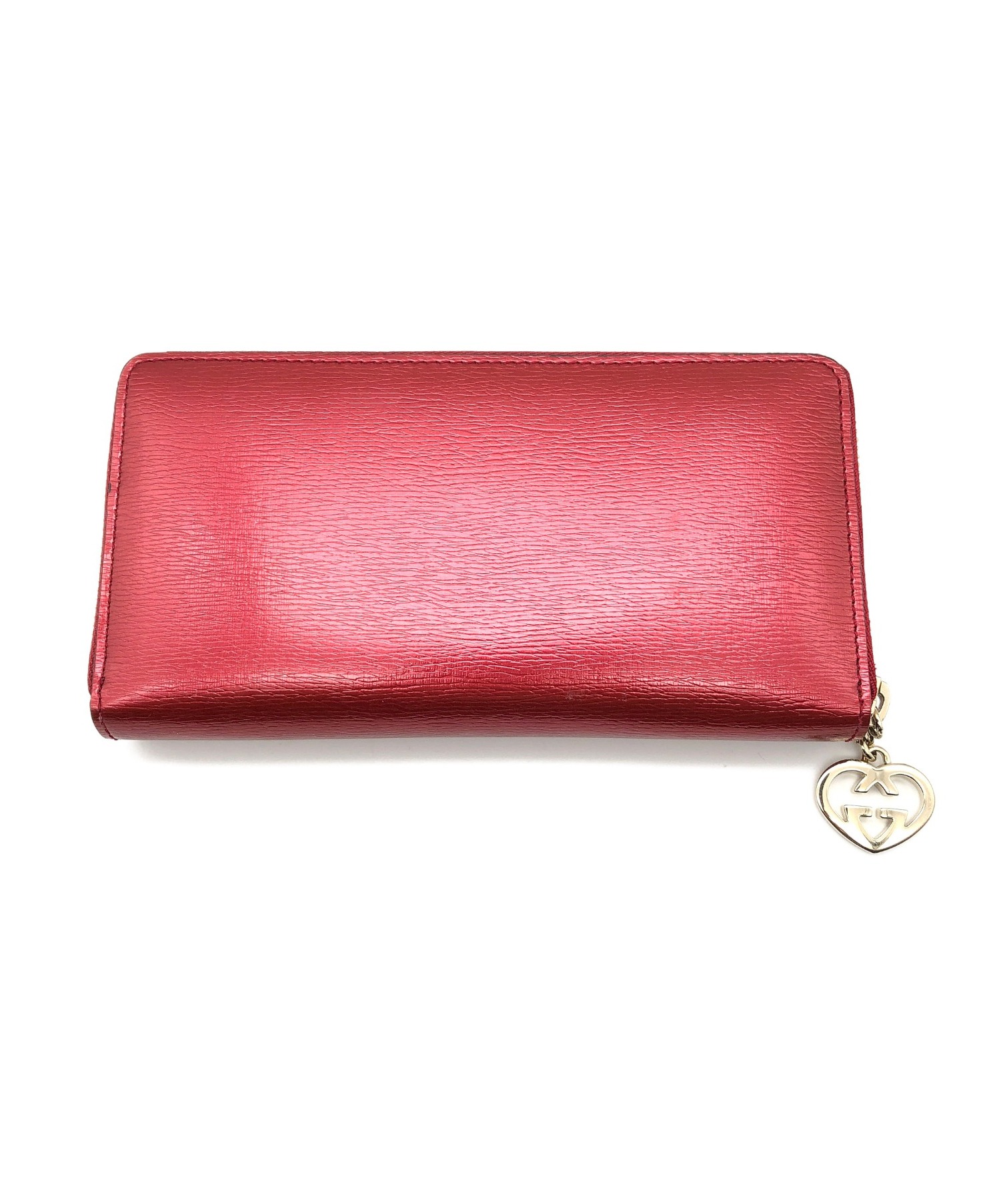 中古・古着通販】GUCCI (グッチ) ラウンドファスナー長財布 レッド 
