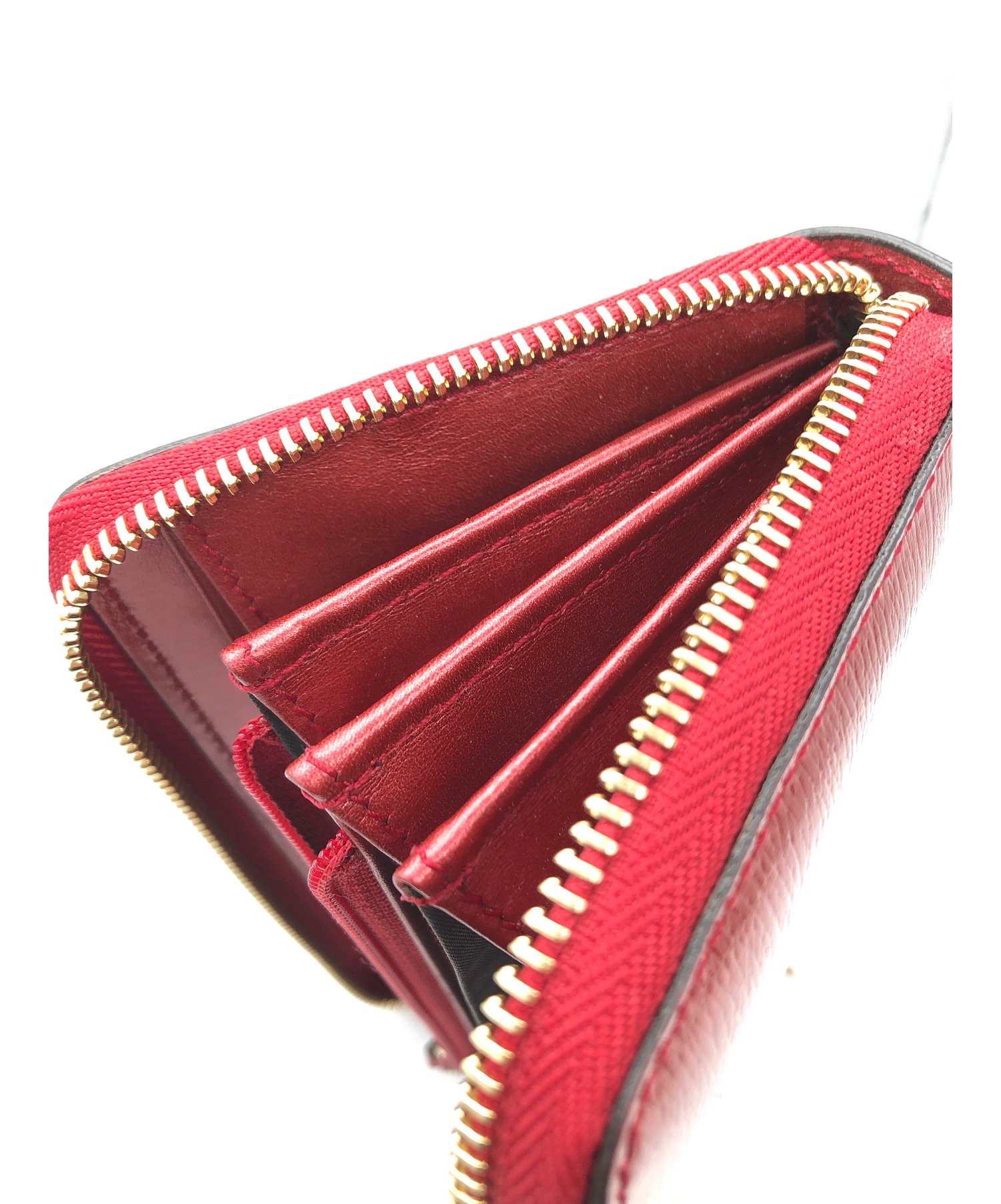 中古・古着通販】GUCCI (グッチ) ラウンドファスナー長財布 レッド 