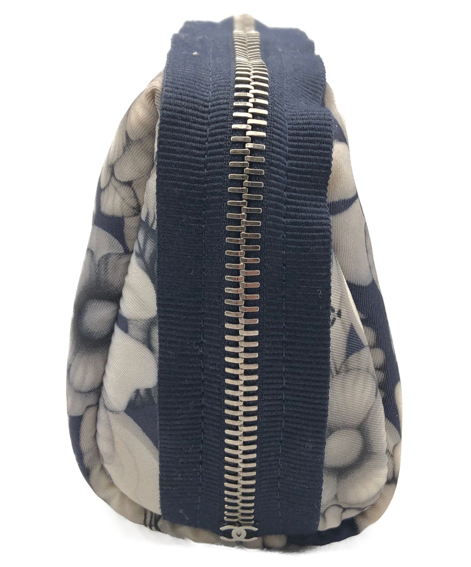 中古・古着通販】CHANEL (シャネル) コスメポーチ ネイビー×ホワイト 