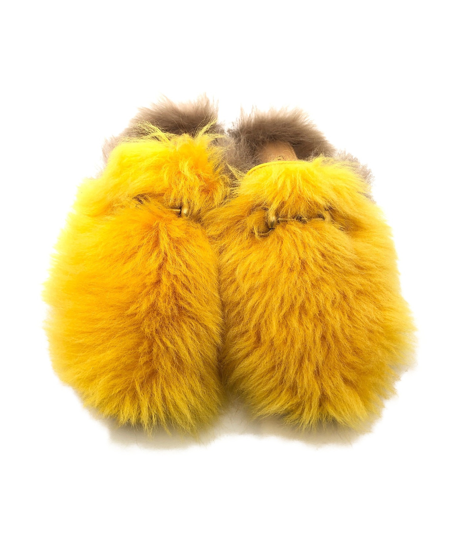 中古・古着通販】GUCCI (グッチ) ファーサンダル イエロー サイズ:34