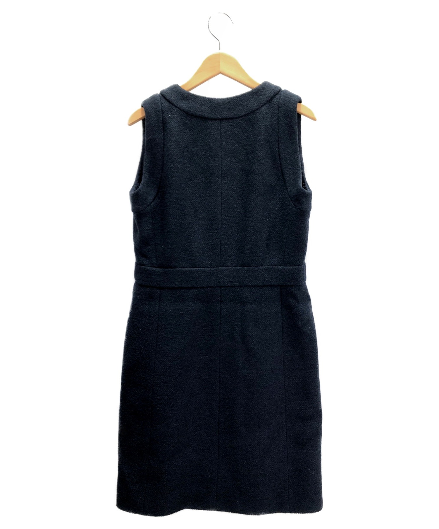 【未着用】シャネル ノースリーブワンピース サイズ44 中古・古着通販】CHANEL (シャネル) ノースリーブワンピース ネイビー