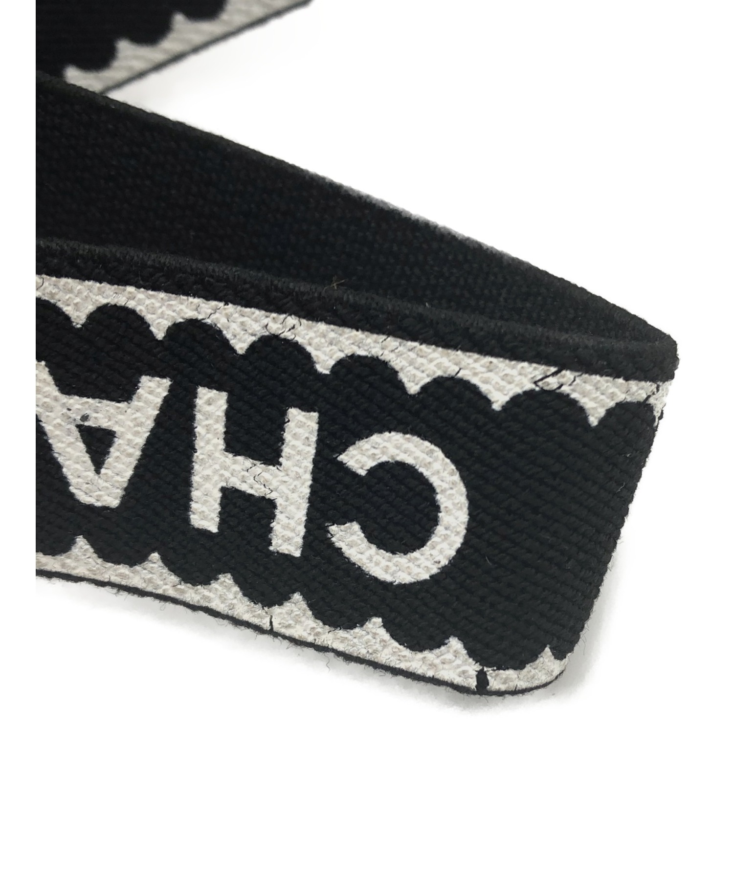CHANEL サスペンダー 黒 ロゴ入り 箱付き 中古・古着通販】CHANEL (シャネル) ロゴサスペンダー ブラック サイズ