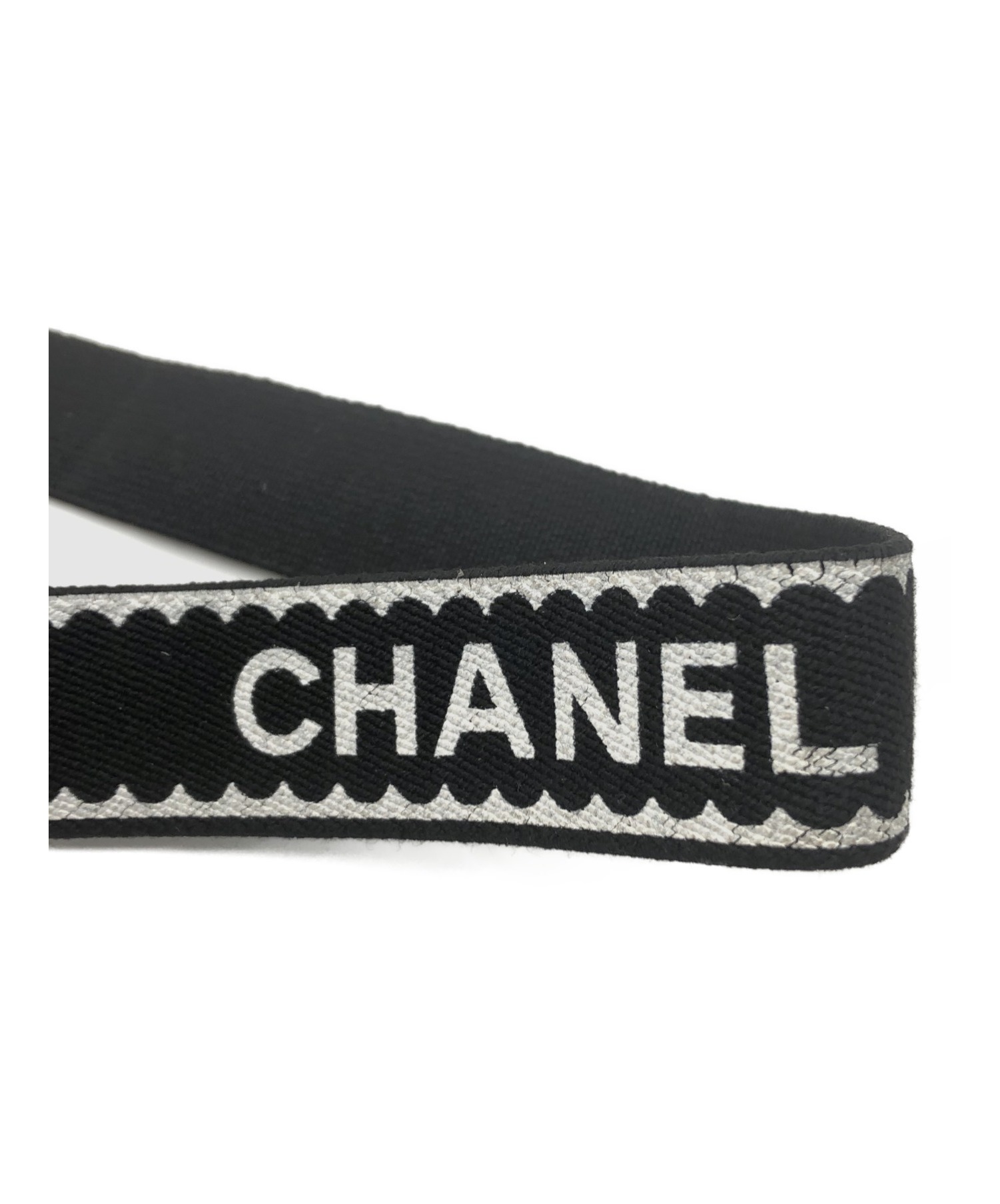 中古・古着通販】CHANEL (シャネル) ロゴサスペンダー ブラック サイズ