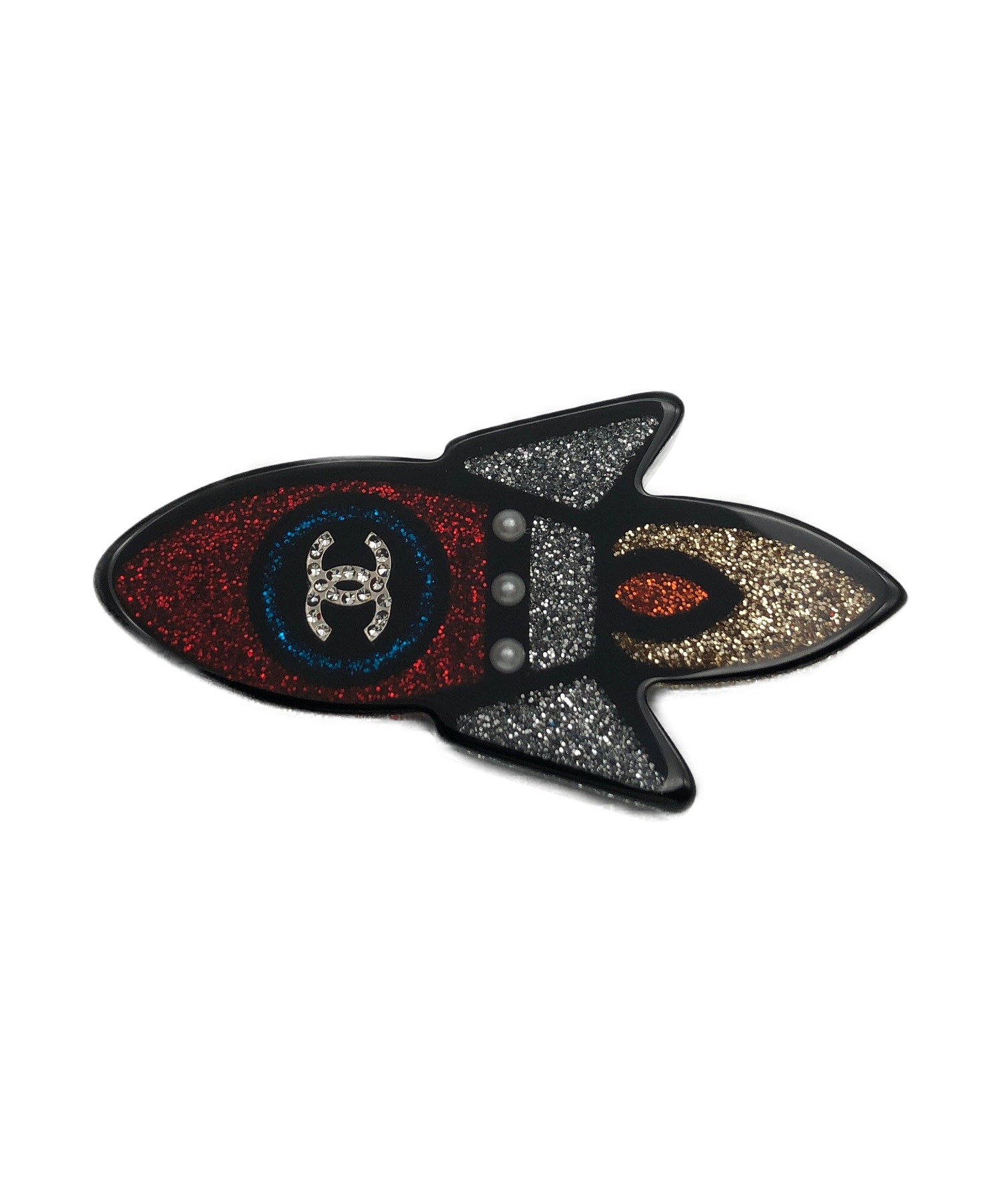 中古・古着通販】CHANEL (シャネル) ロケットモチーフブローチ レッド