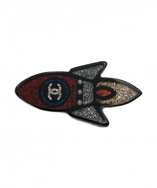 中古・古着通販】CHANEL (シャネル) ロケットモチーフブローチ レッド