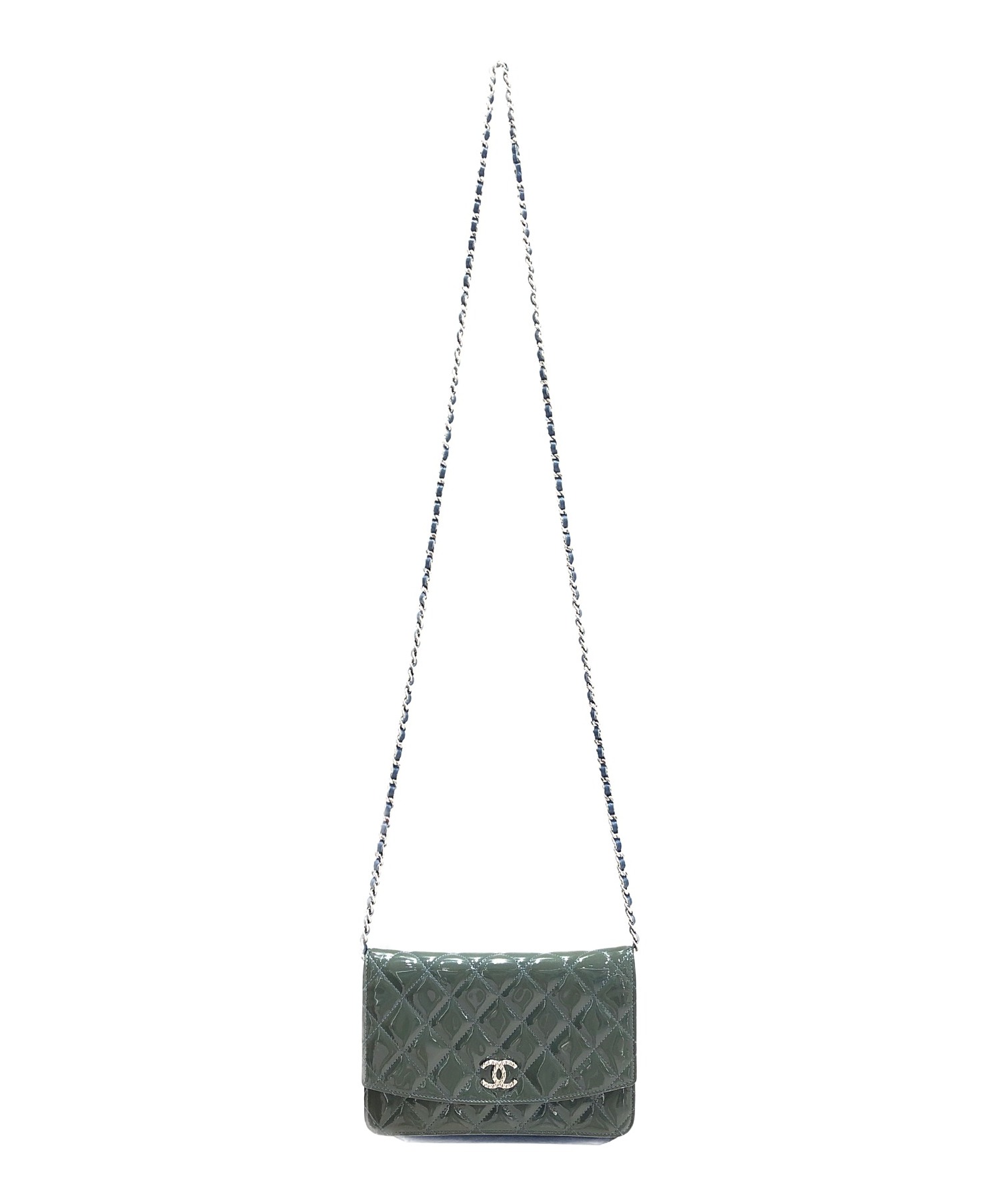 中古・古着通販】CHANEL (シャネル) エナメルチェーンウォレット 