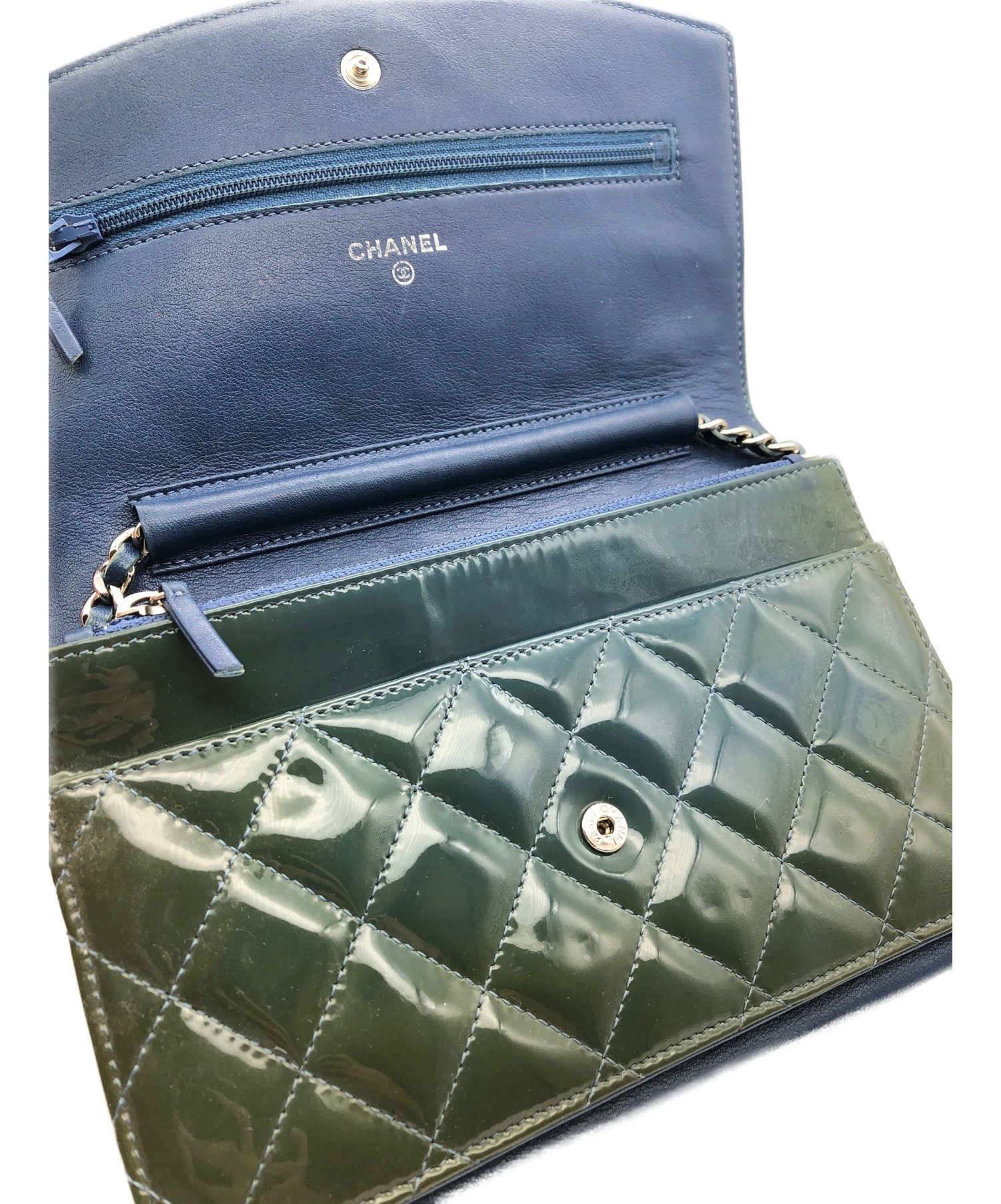 中古・古着通販】CHANEL (シャネル) エナメルチェーンウォレット 
