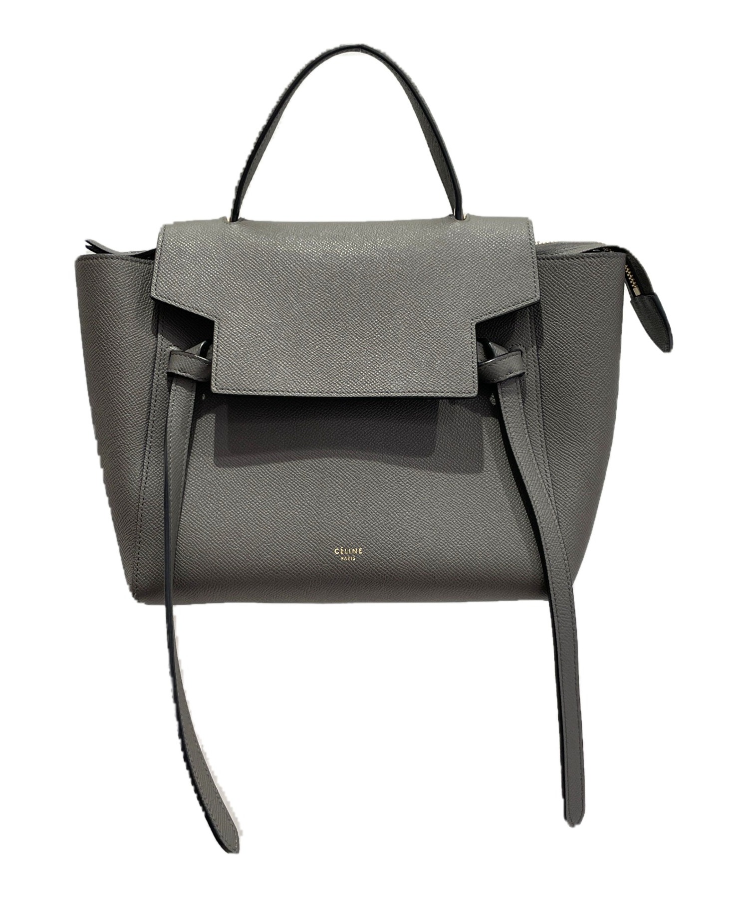 CELINE ベルトバッグ ダークグレー 中古・古着通販】CELINE (セリーヌ) ベルトバッグ グレー サイズ