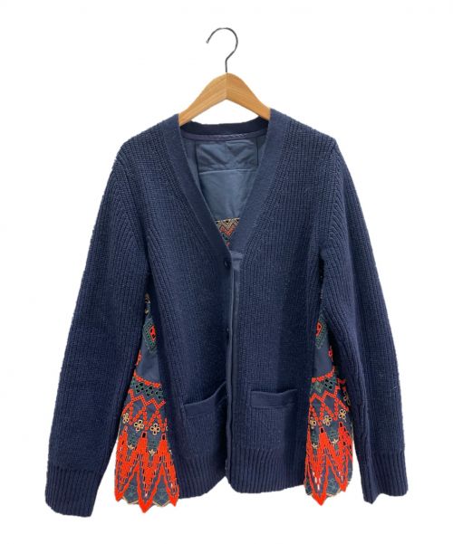 sacai サカイ　本の棚デザイン カーディガン　L 新品 中古・古着通販】sacai (サカイ) デザインニットカーディガン ネイビー