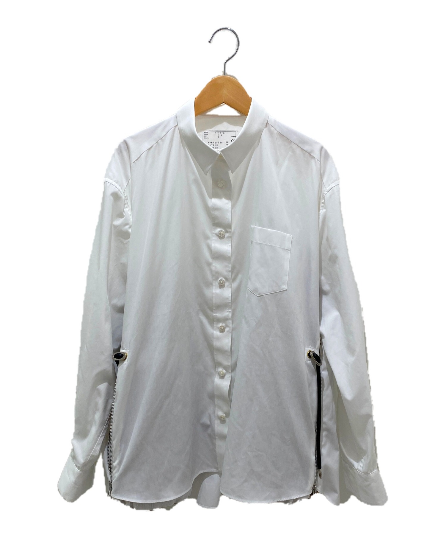 【匿名即日】新品sacai パフスリーブ クロップドシャツ白 size3　タグ付 中古・古着通販】sacai (サカイ) ドッキングシャツ ホワイト サイズ:2