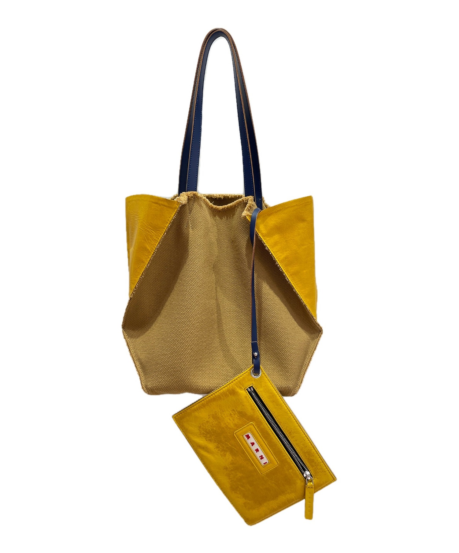 中古・古着通販】MARNI (マルニ) キャンバスレザーバッグ イエロー 